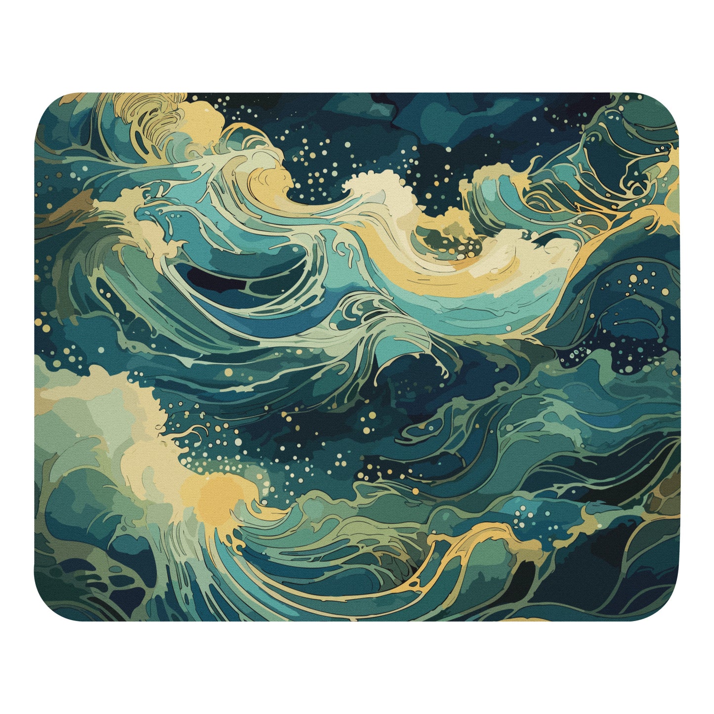 Nighttime Ocean Waves Mouse Pad