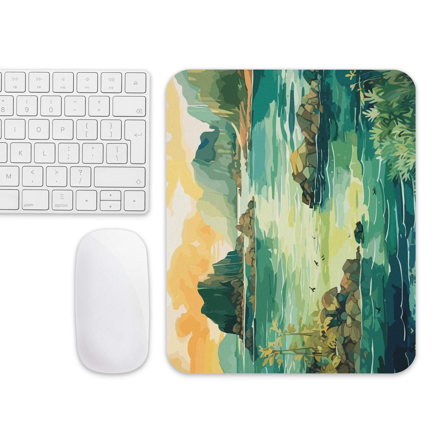Tropical Island Rocks Mouse Pad