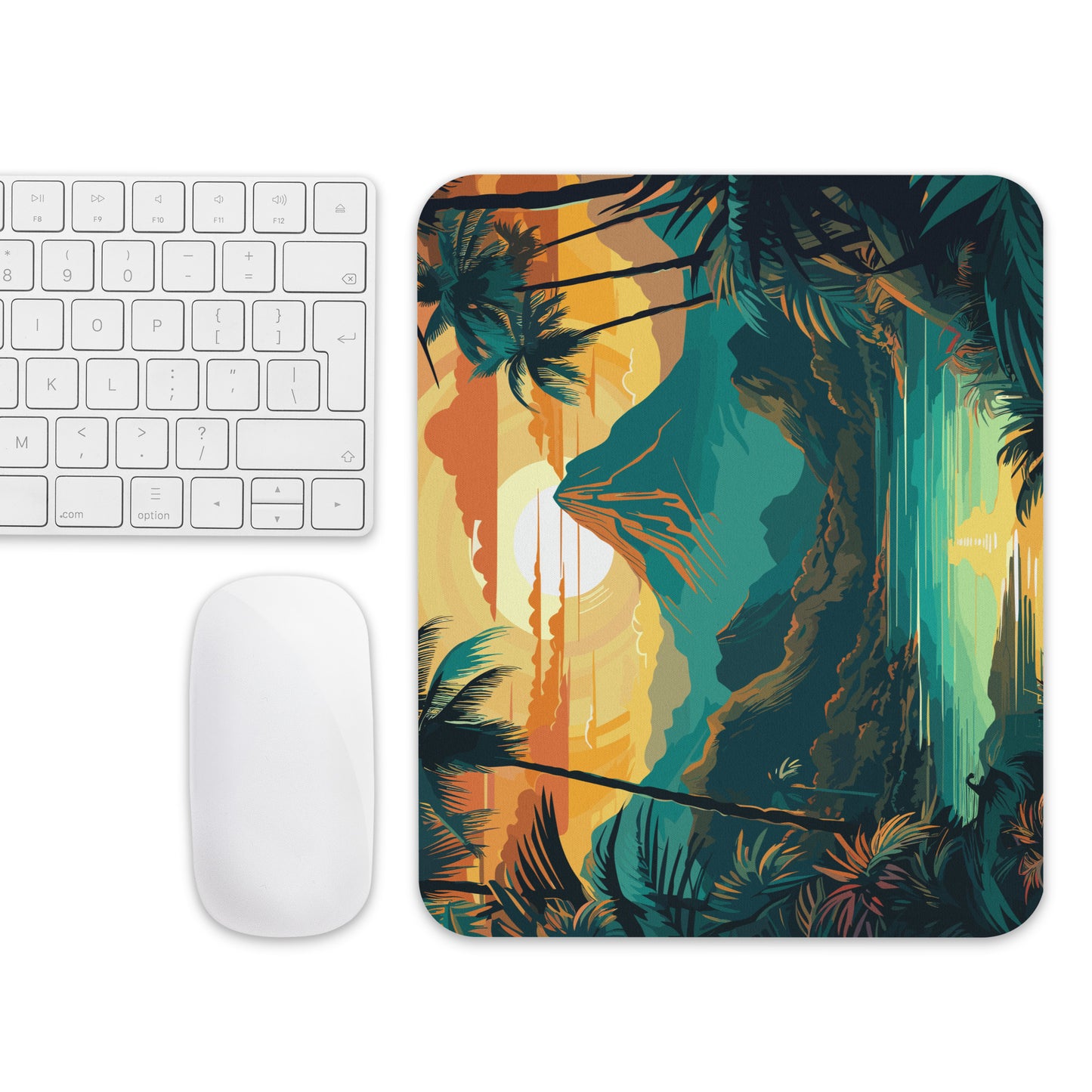 Rainforest Mountain Sunset Mouse Pad