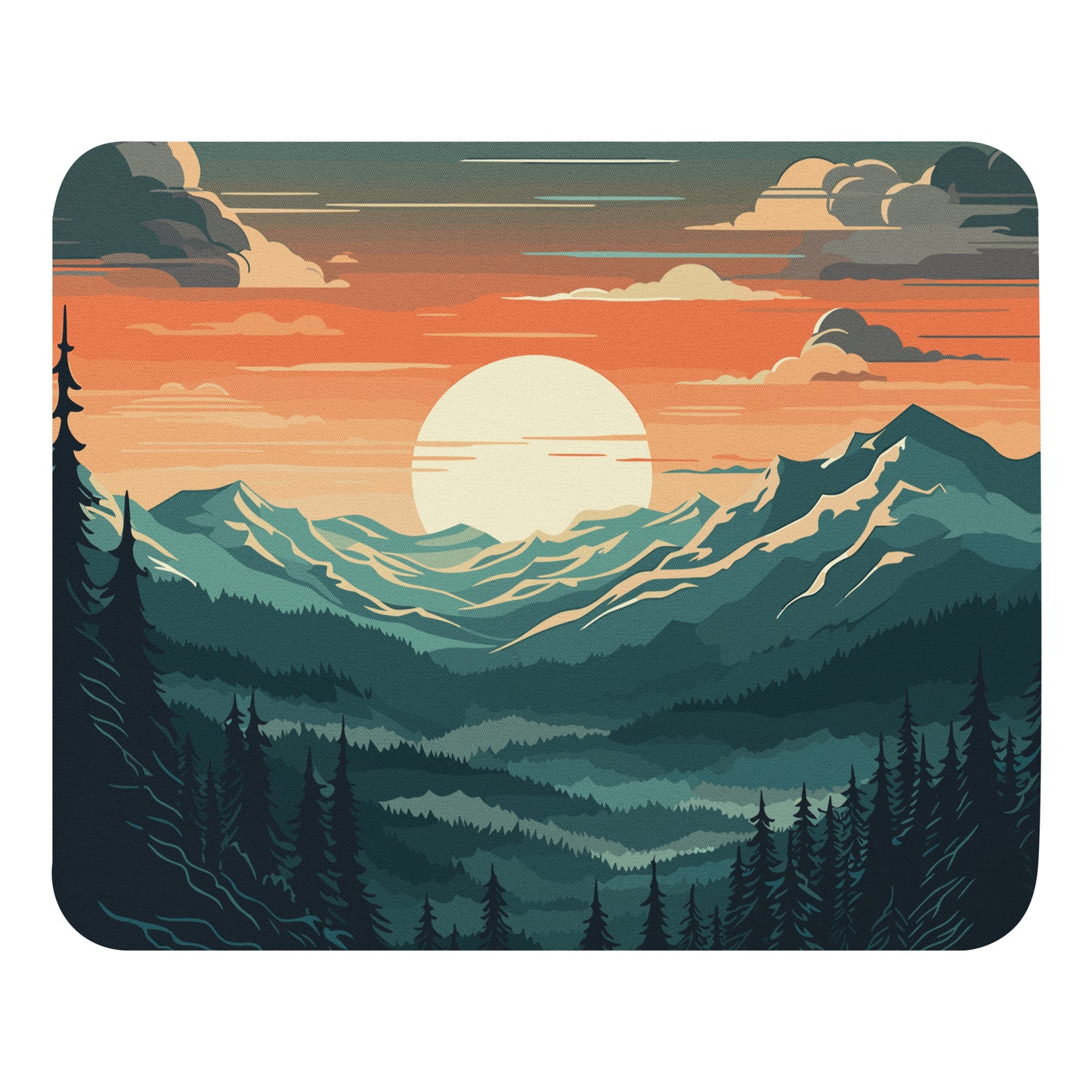 Forest Mountain Landscape Mouse Pad
