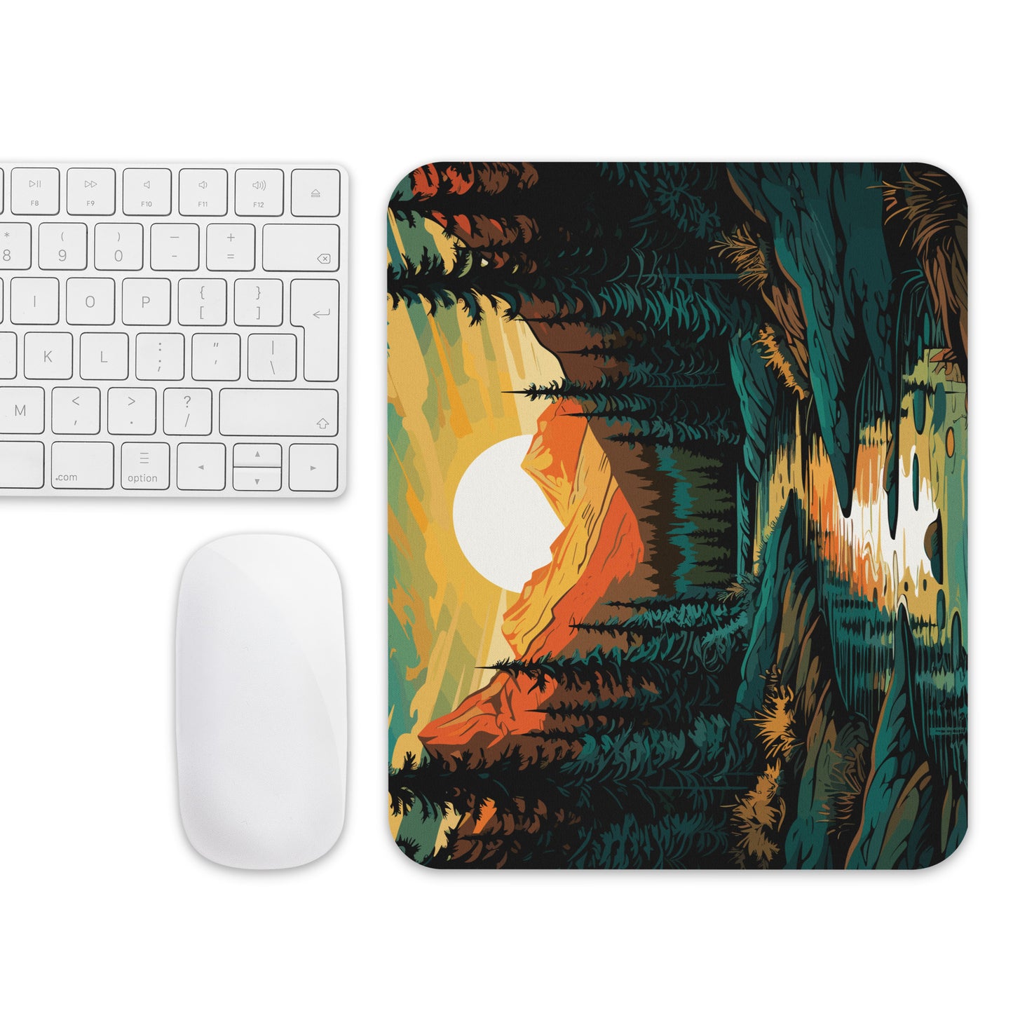 Forest Mountain River Mouse Pad