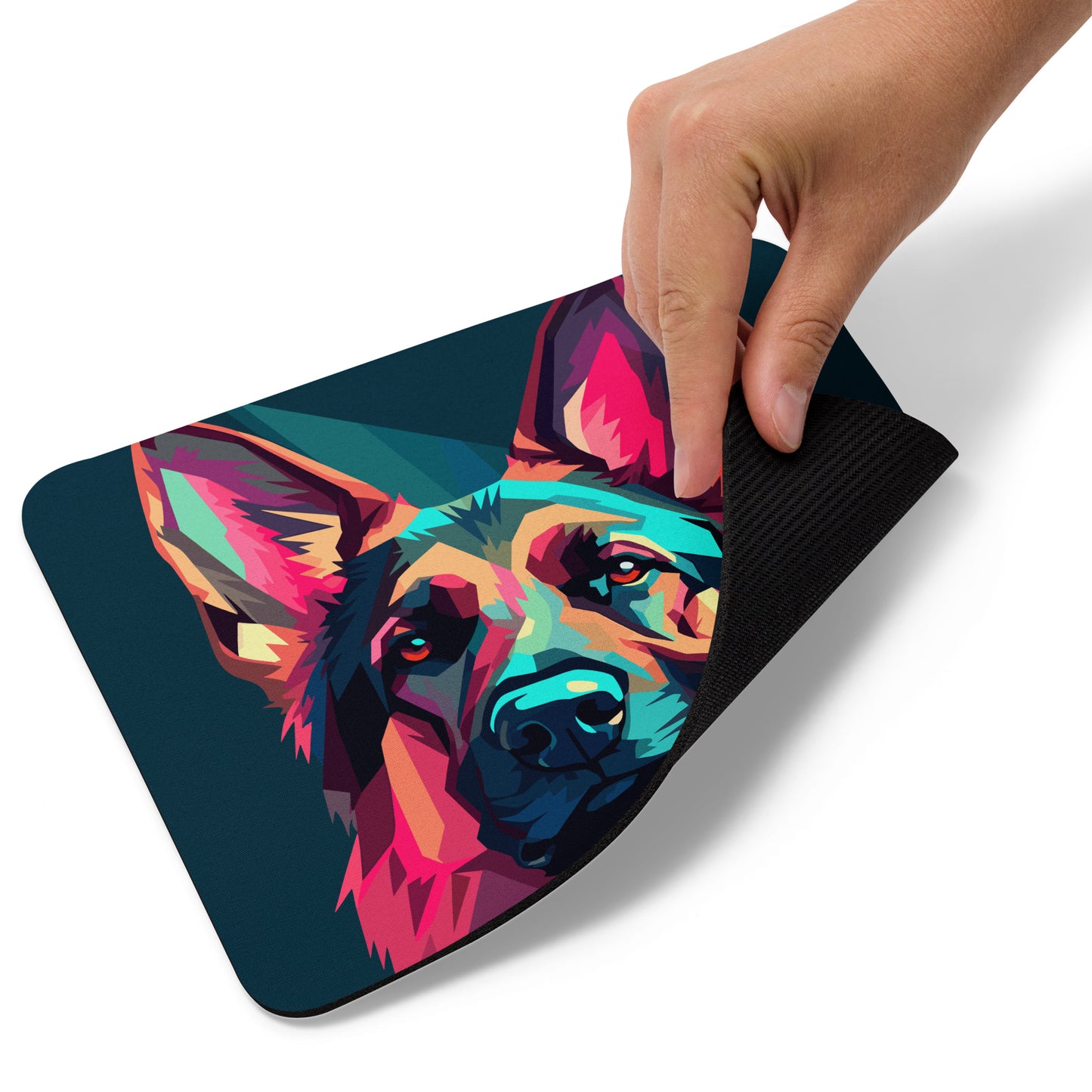 Green and Pink Dog Mouse Pad