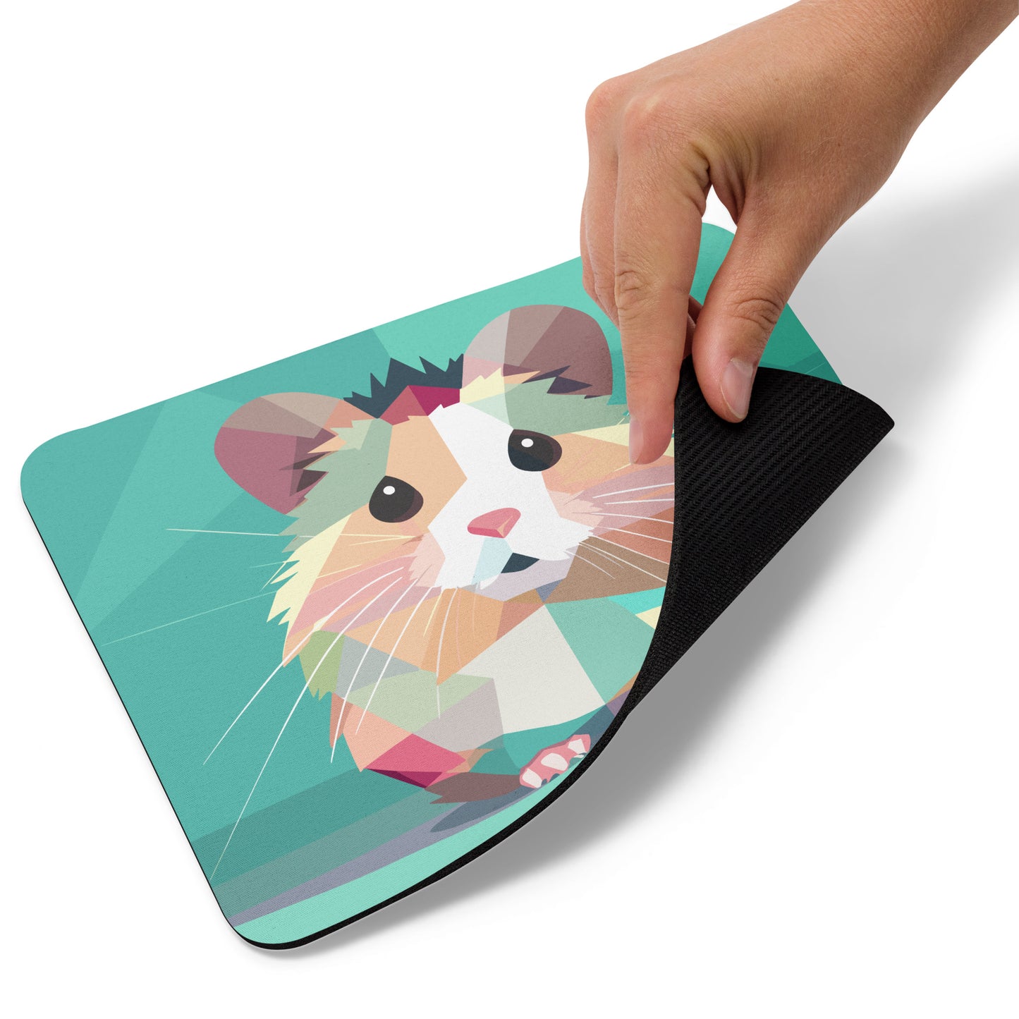 Green and Pink Hamster Mouse Pad