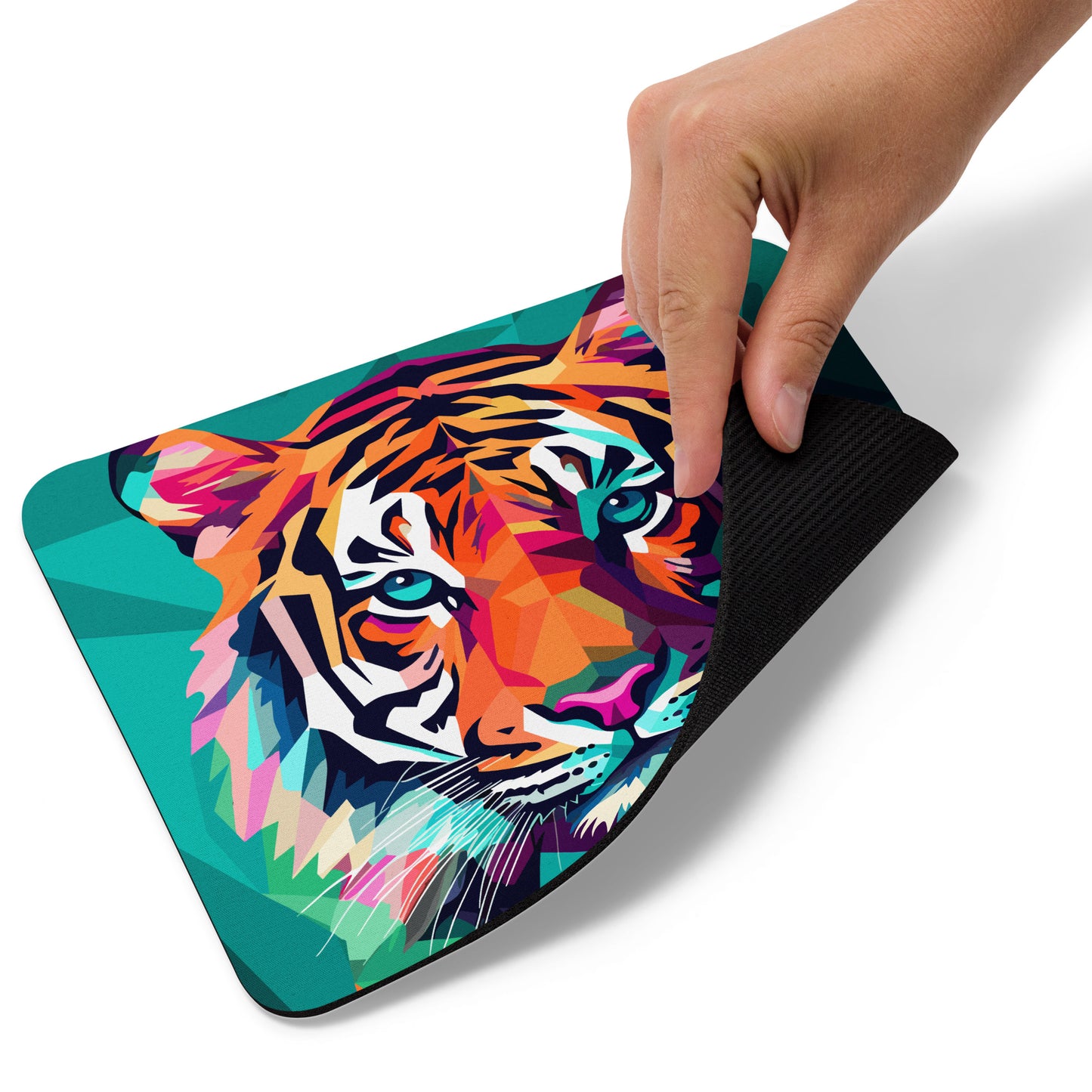 Green and Pink Tiger Mouse Pad