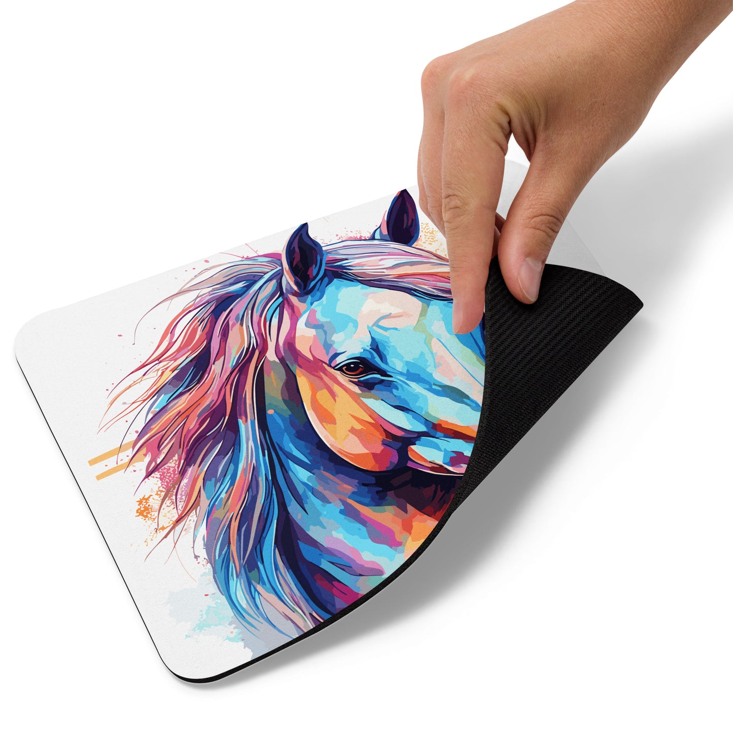 Rainbow Paint Horse Mouse Pad