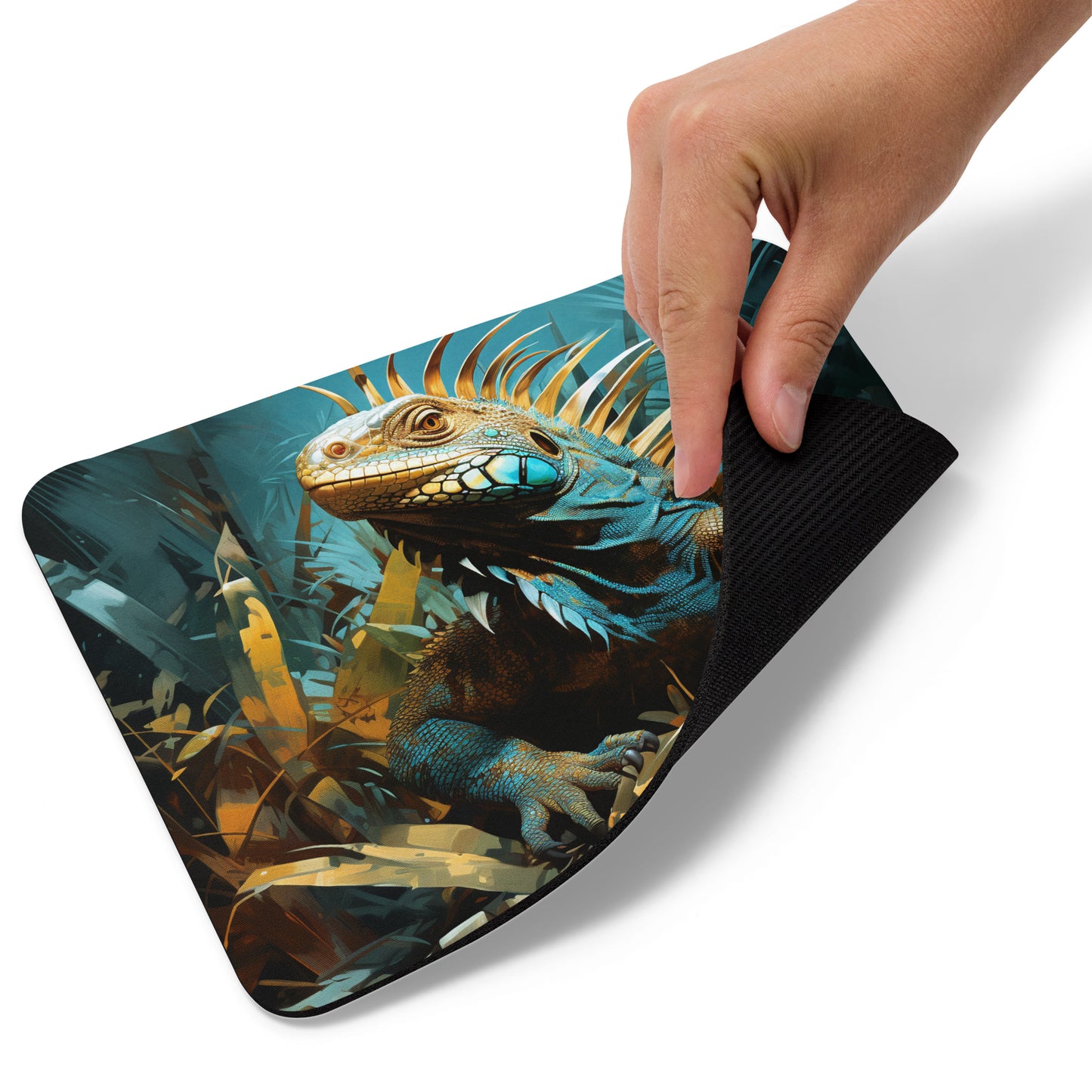 Dark Turquoise Iguana Mouse Pad