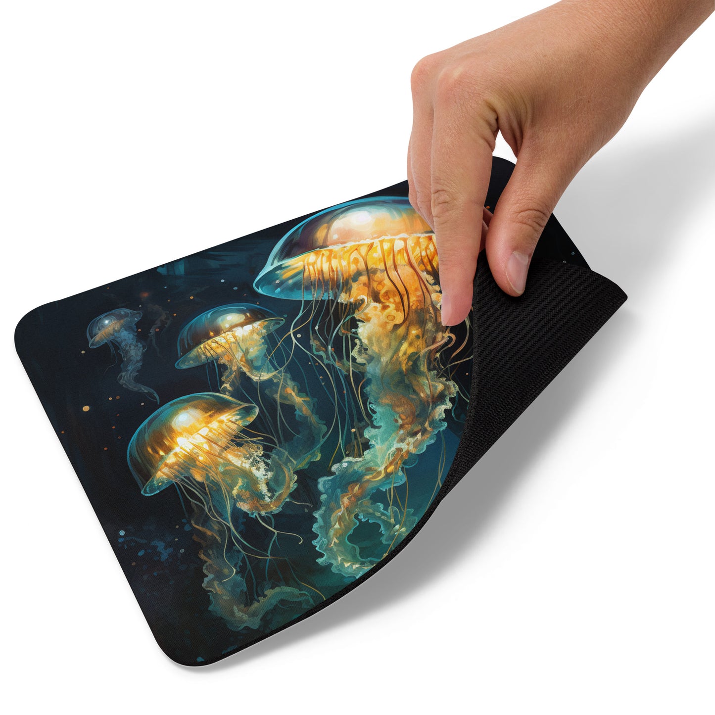 Dark Turquoise Jellyfish Mouse Pad