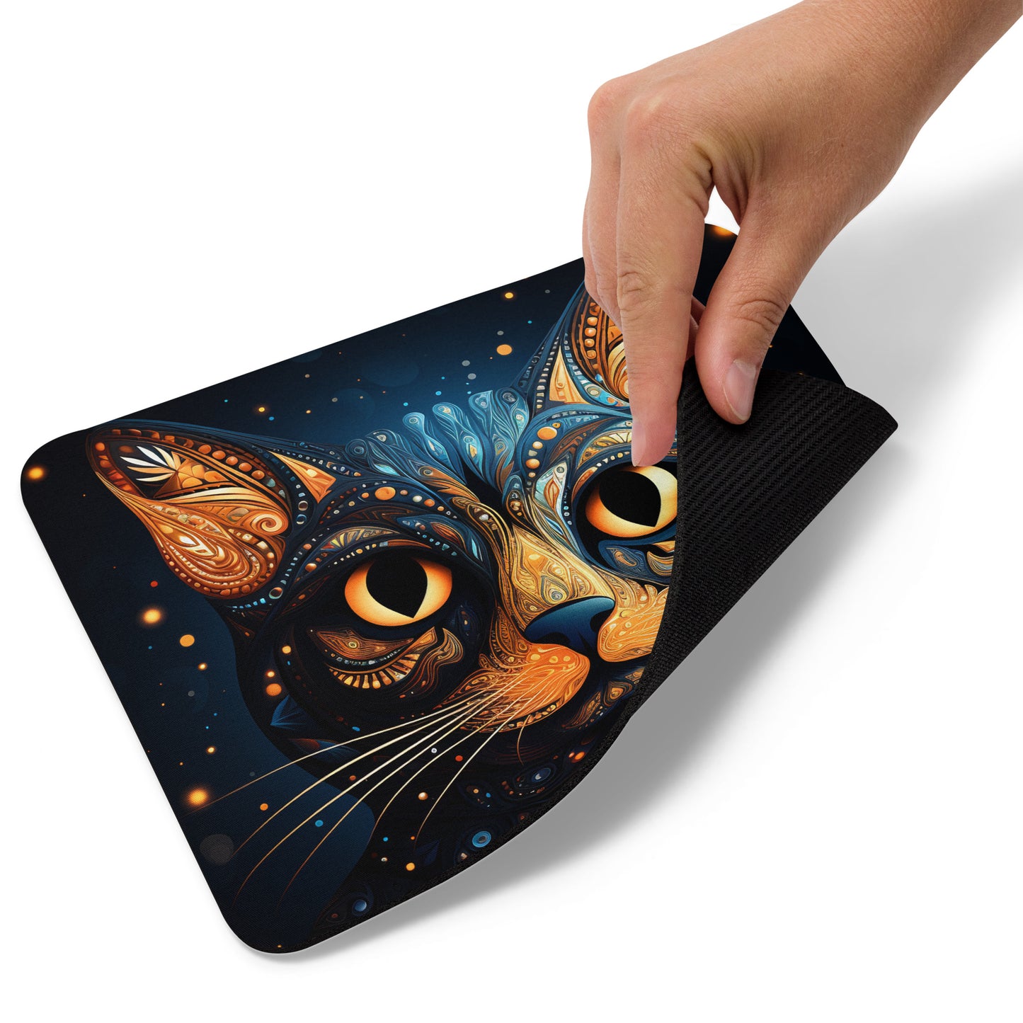 Dot Art Cat Mouse Pad