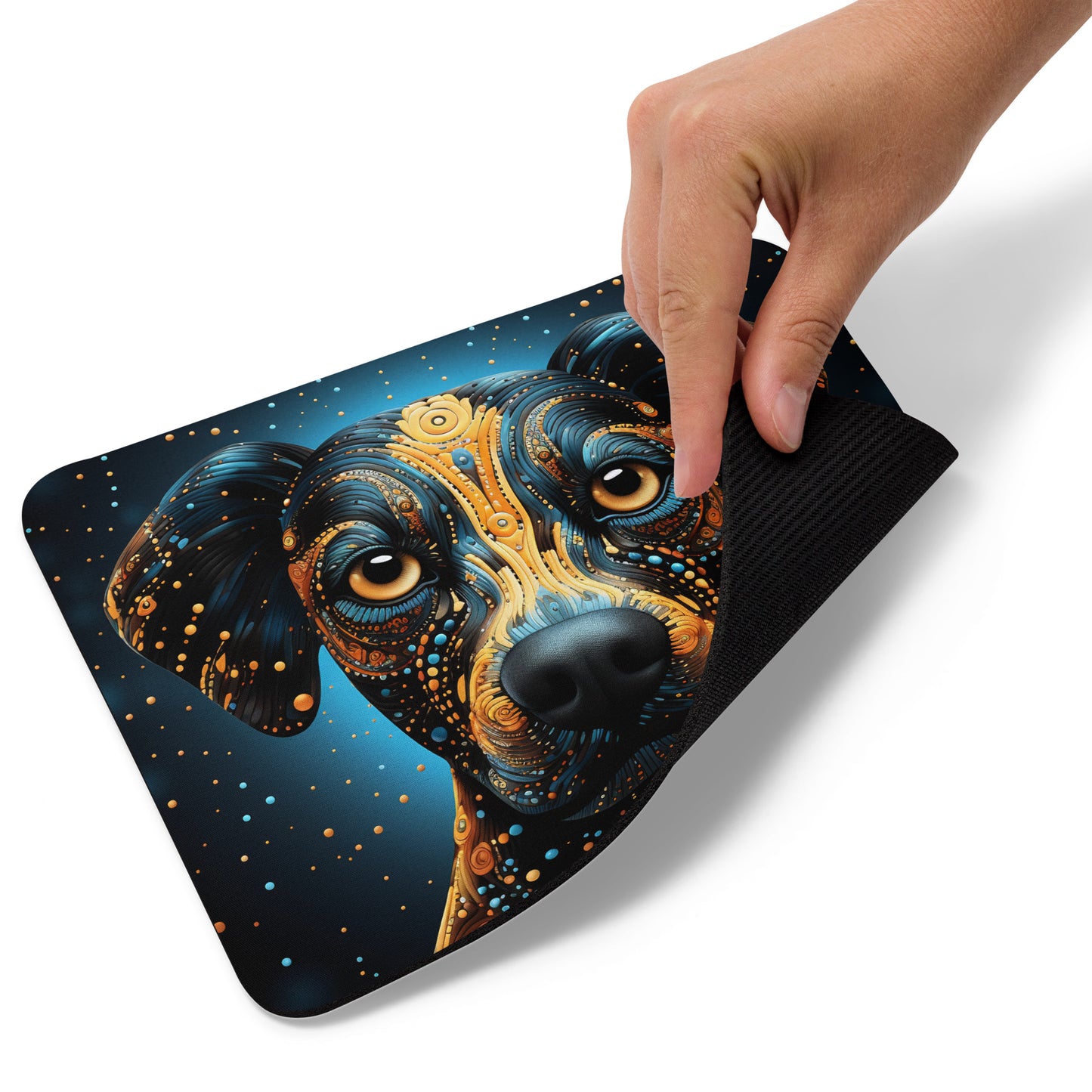 Dot Art Dog Mouse Pad