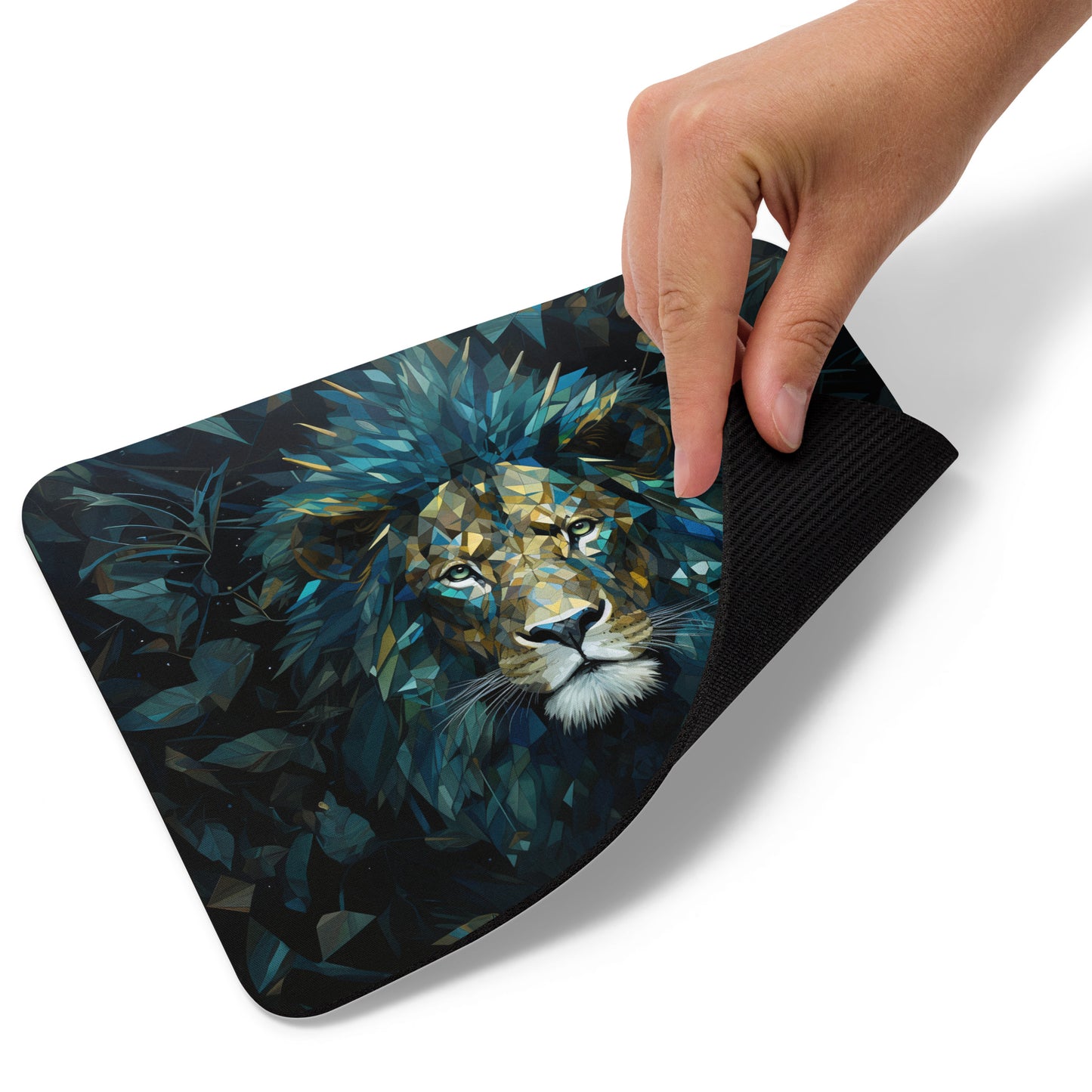 Blue Gold Lion Mouse Pad
