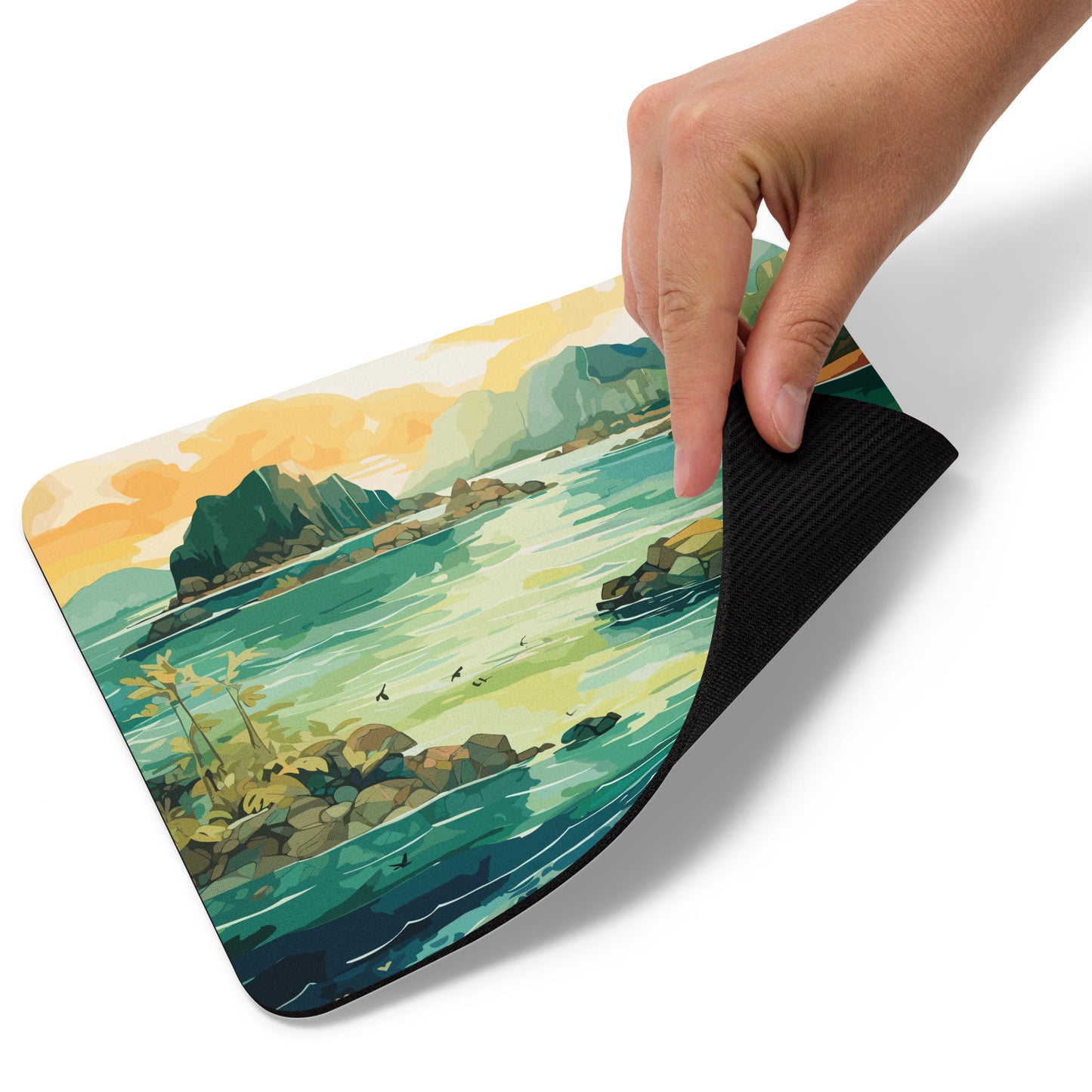 Tropical Island Rocks Mouse Pad