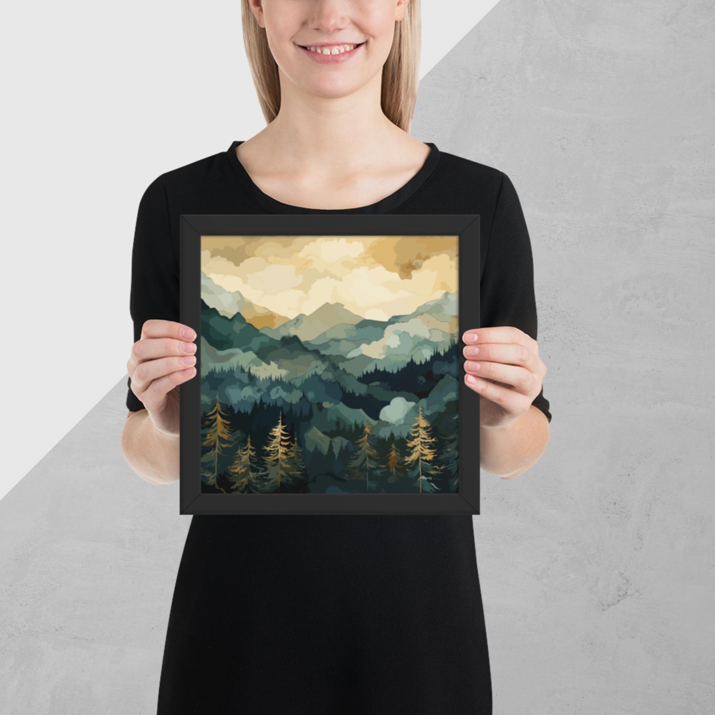Mountainous Forest Framed Poster