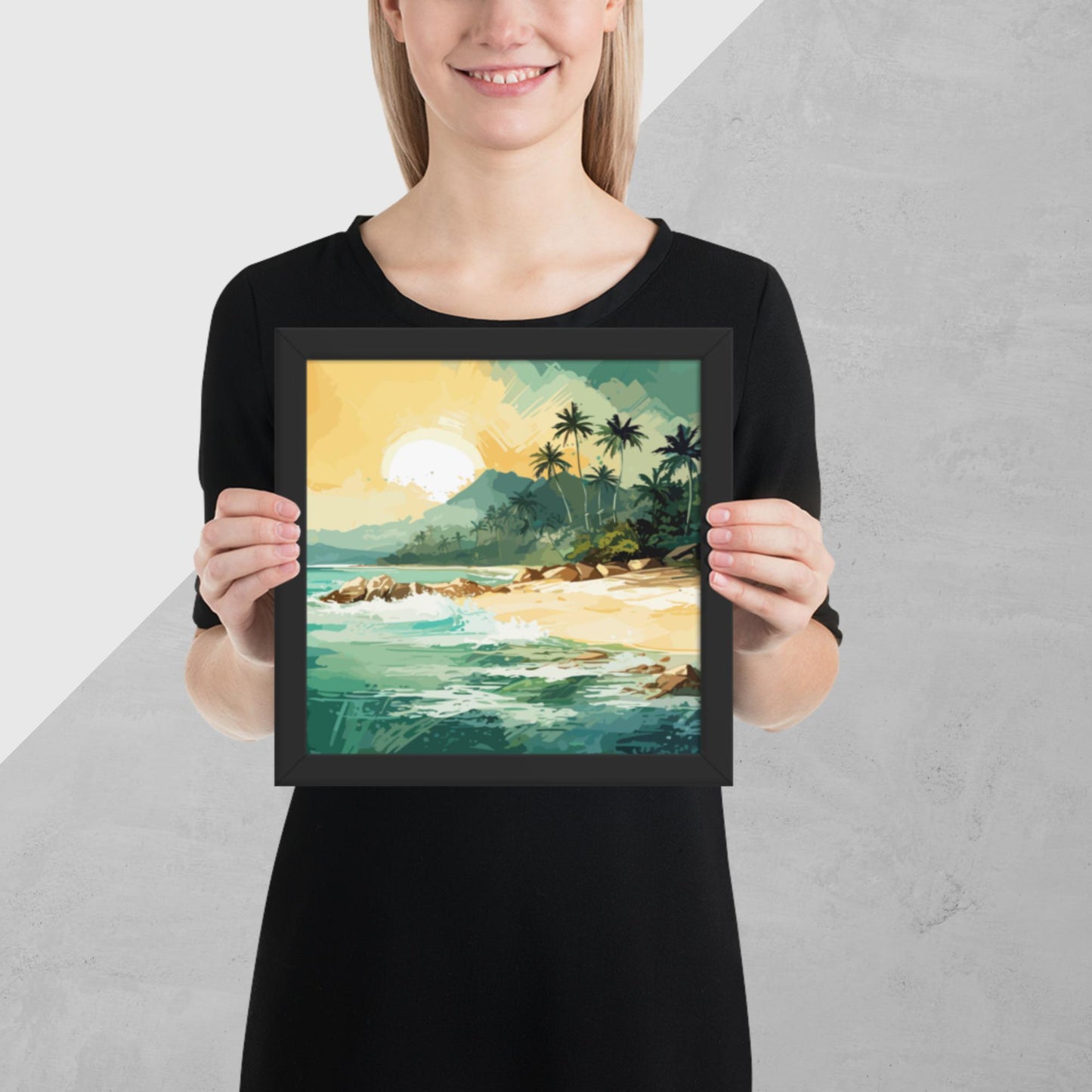 Tropical Island Beach Framed Poster