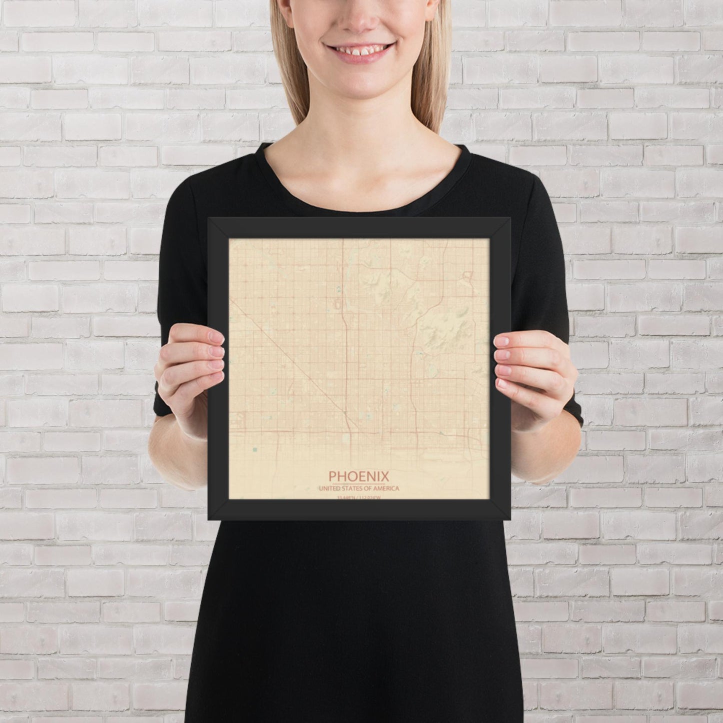 Phoenix Vintage Style Framed Map