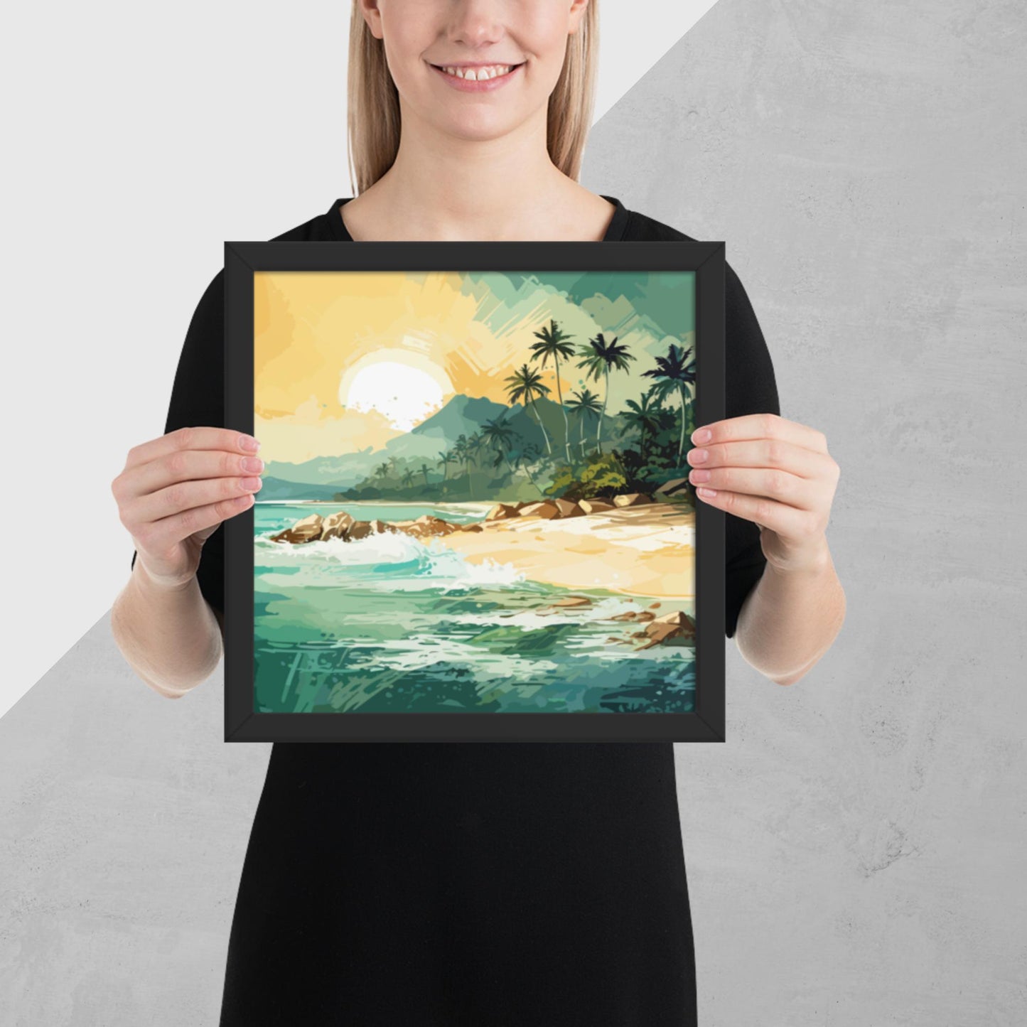 Tropical Island Beach Framed Poster