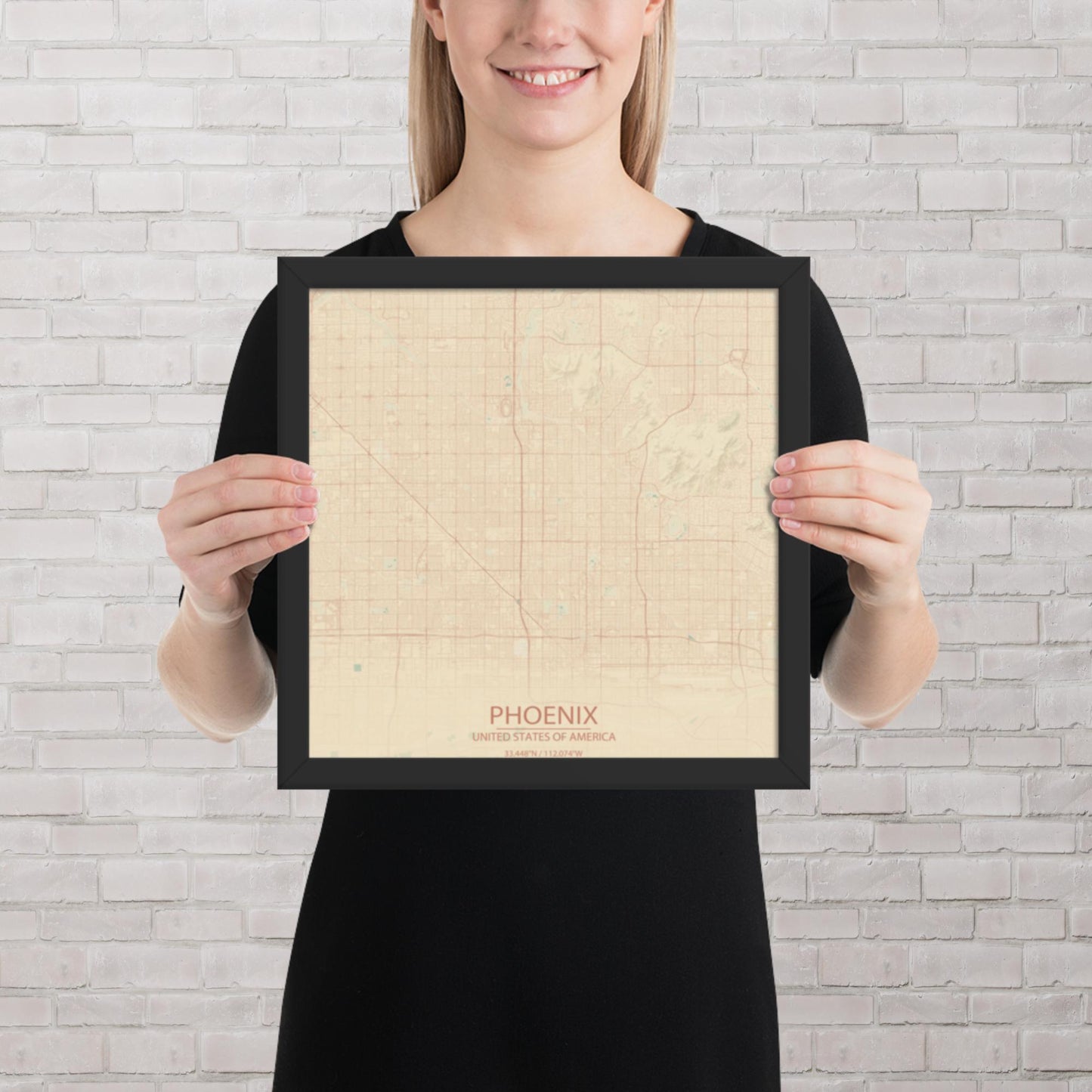 Phoenix Vintage Style Framed Map