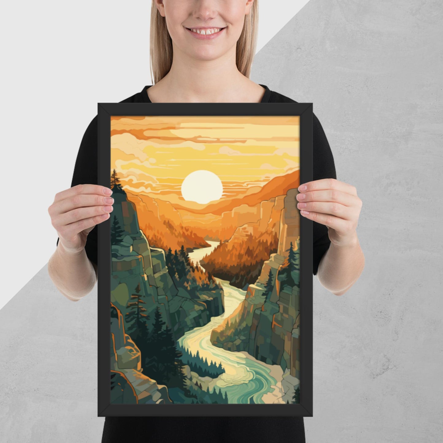 Canyon River Sunset Framed Poster