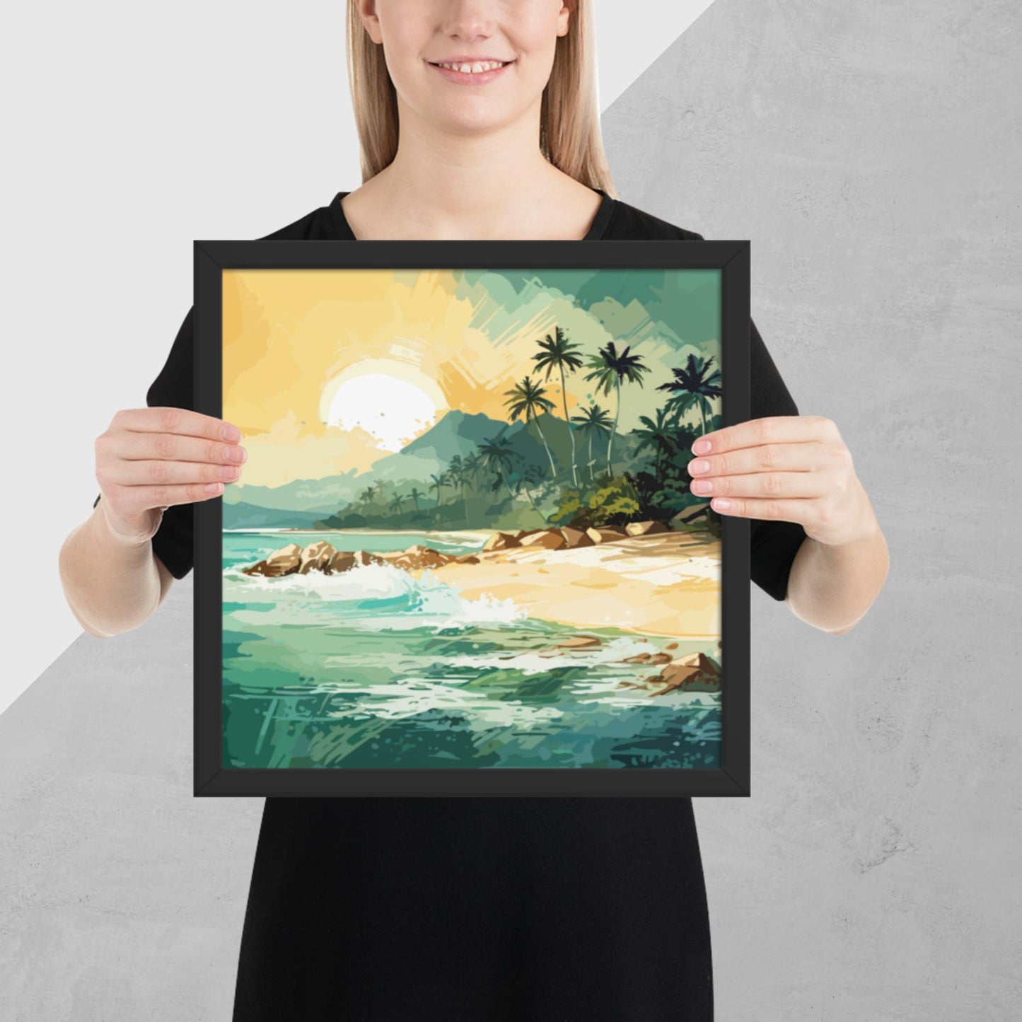 Tropical Island Beach Framed Poster