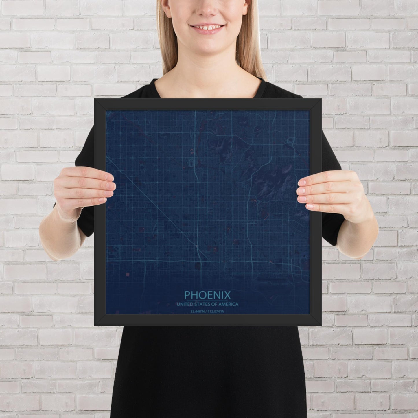 Phoenix Blue and Purple Framed Map