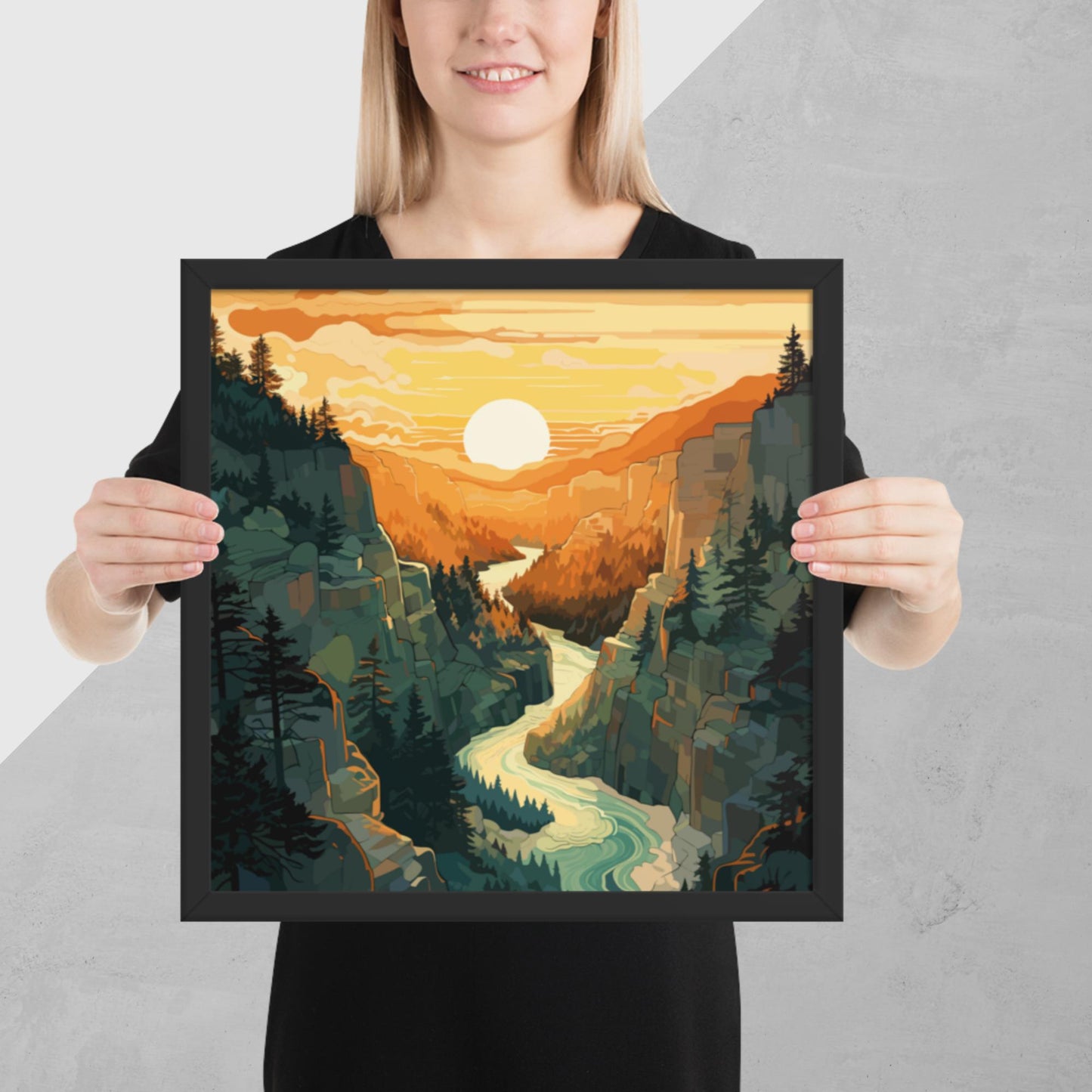 Canyon River Sunset Framed Poster