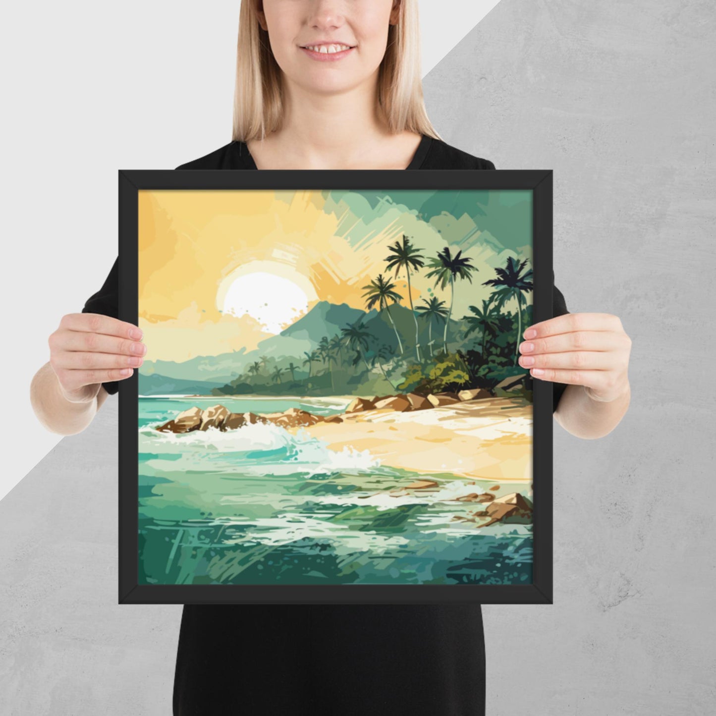 Tropical Island Beach Framed Poster
