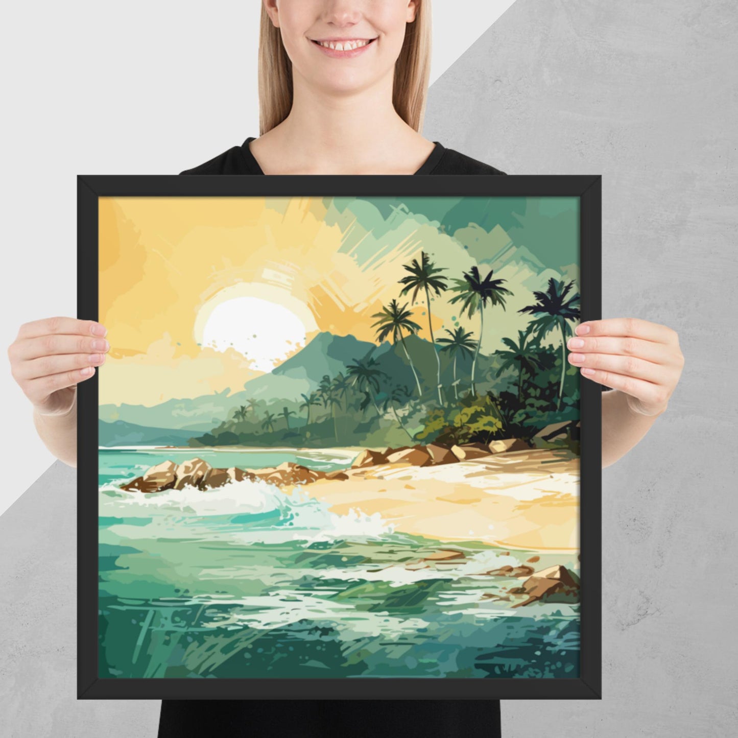 Tropical Island Beach Framed Poster