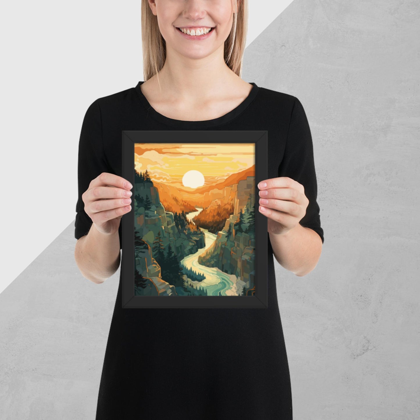Canyon River Sunset Framed Poster