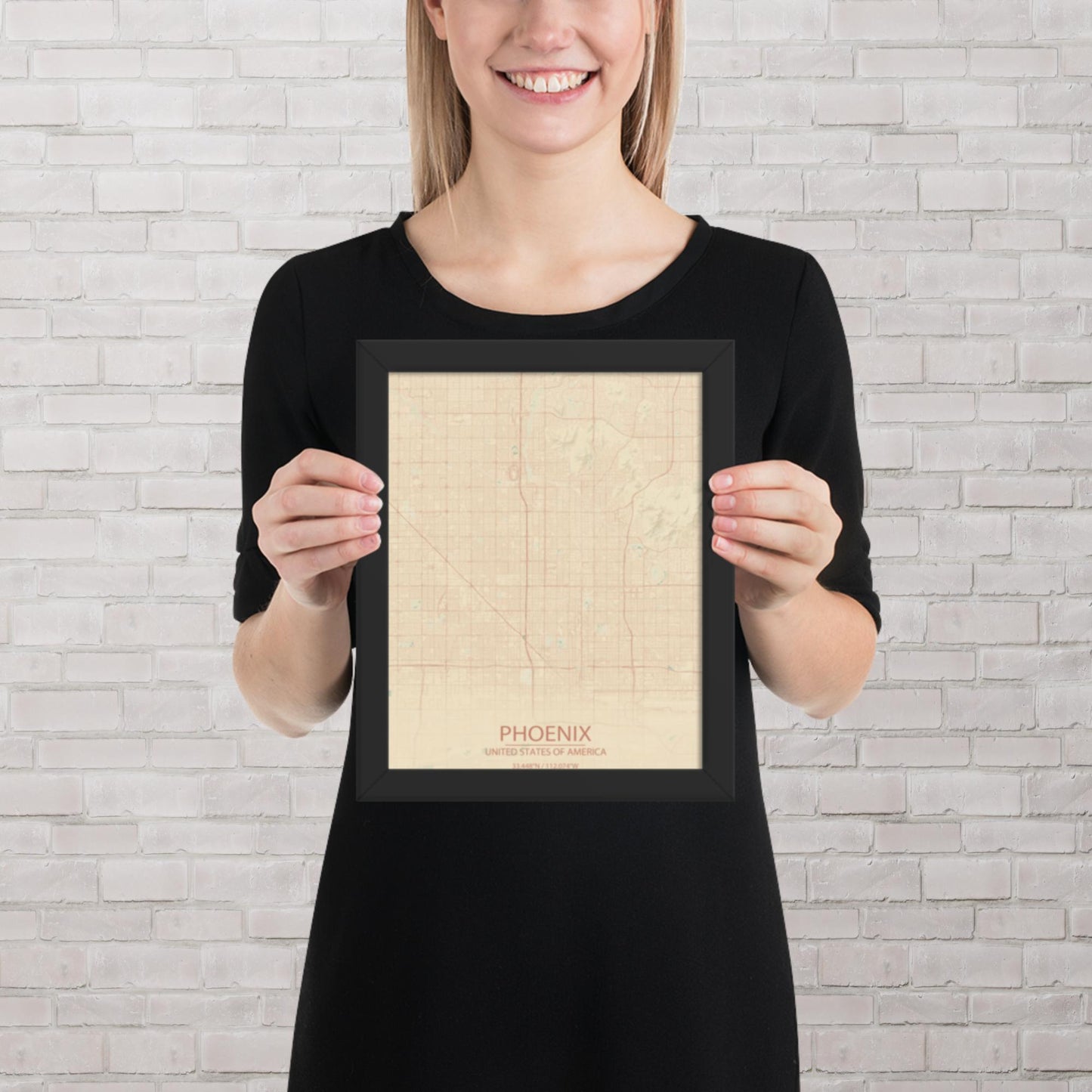 Phoenix Vintage Style Framed Map
