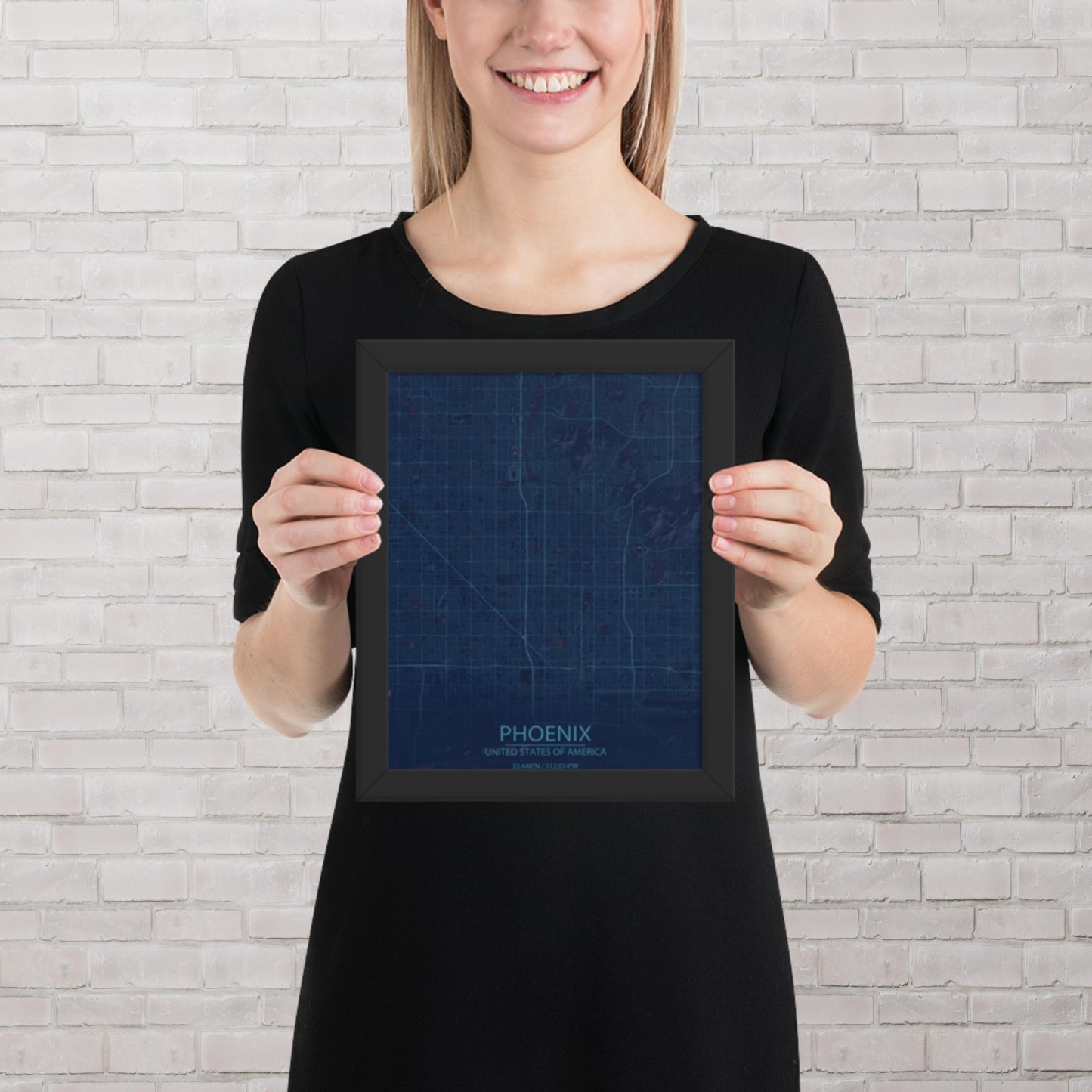 Phoenix Blue and Purple Framed Map