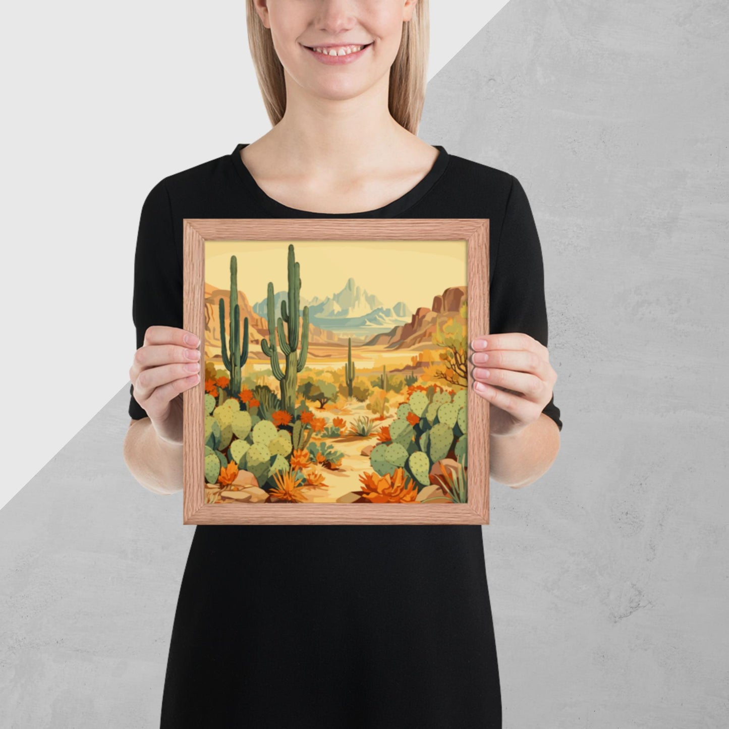 Mountainous Desert Life Framed Poster