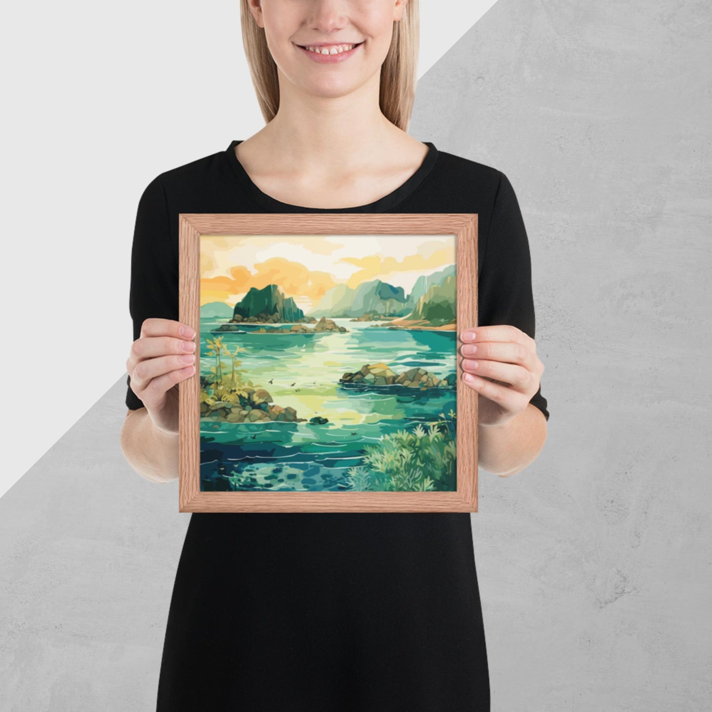 Tropical Island Rocks Framed Poster