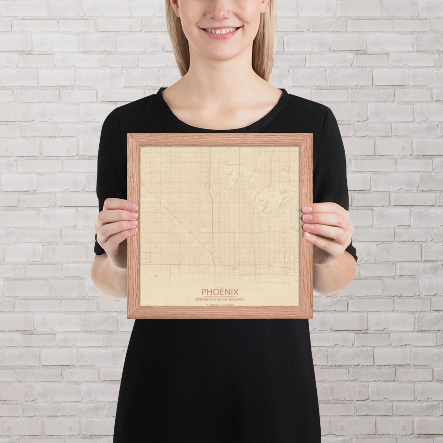 Phoenix Vintage Style Framed Map