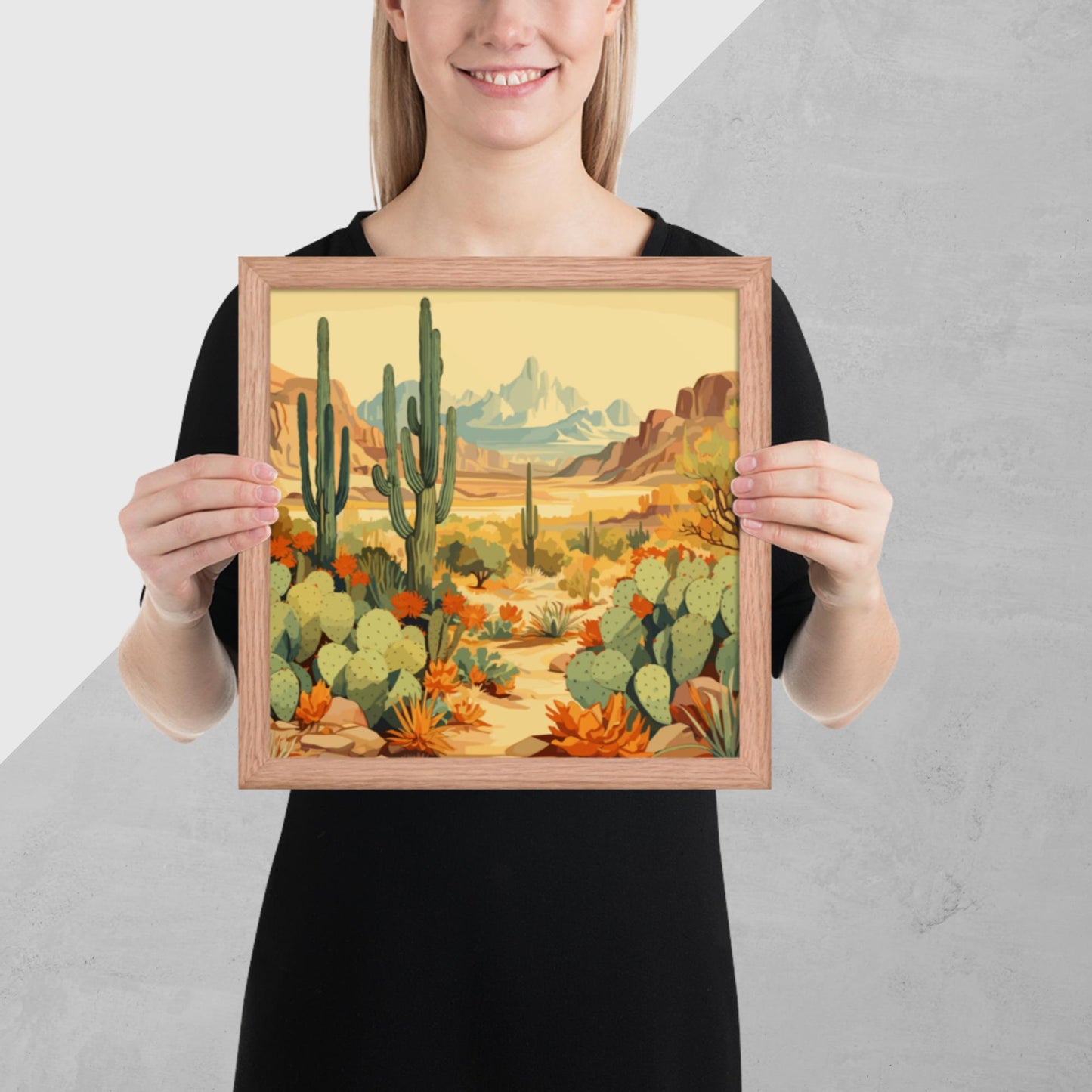 Mountainous Desert Life Framed Poster