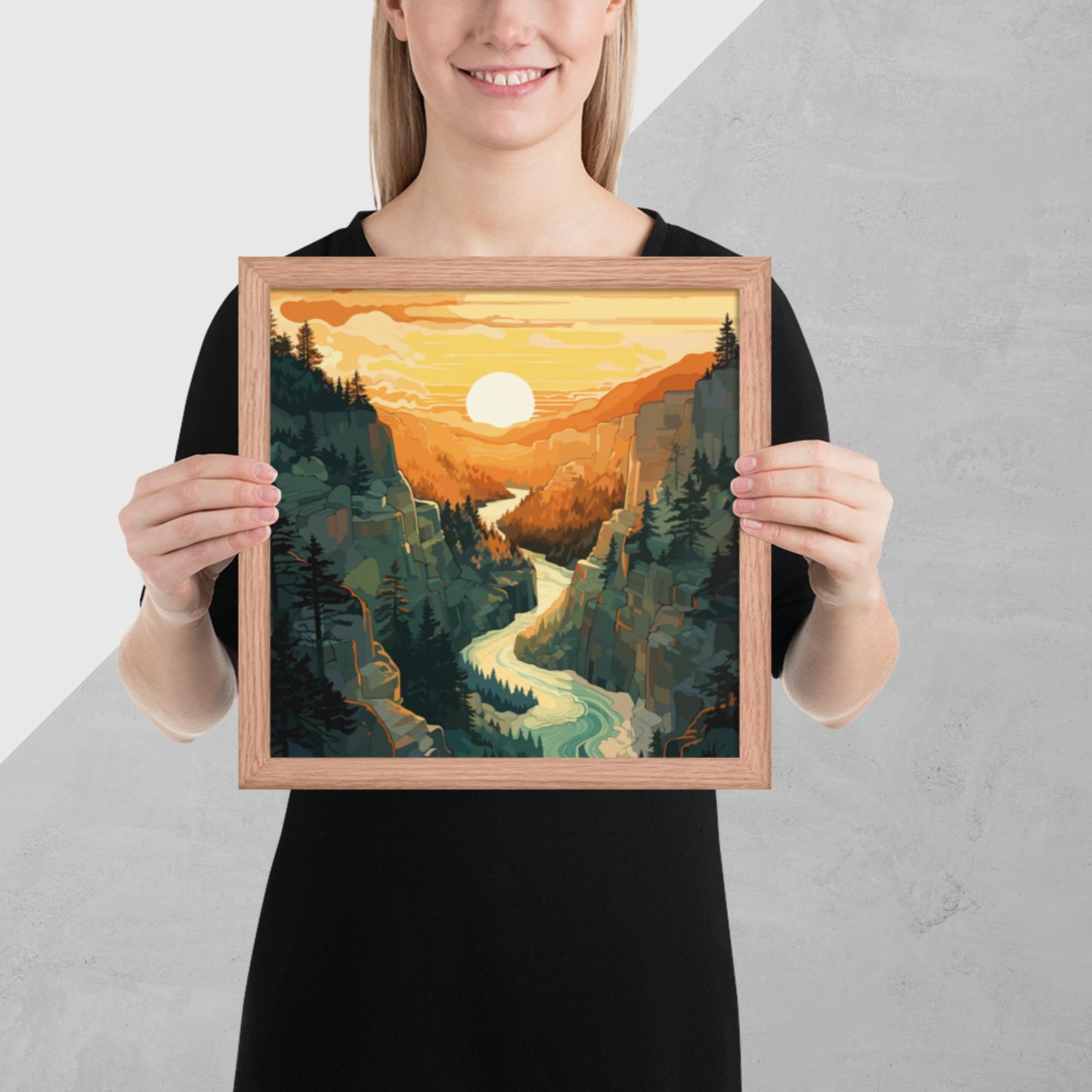 Canyon River Sunset Framed Poster
