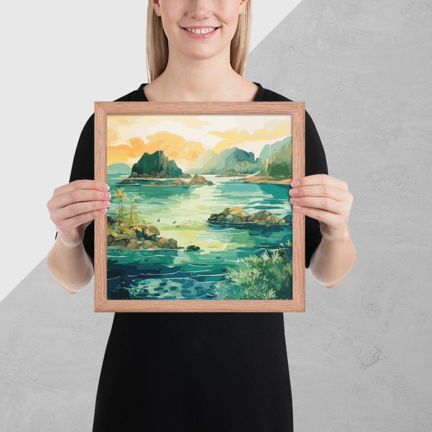 Tropical Island Rocks Framed Poster