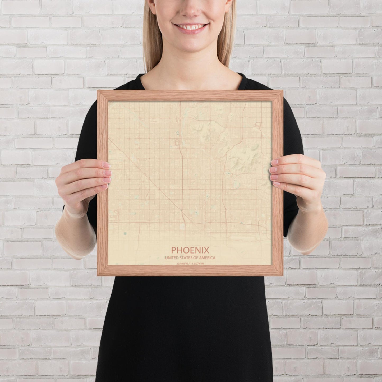 Phoenix Vintage Style Framed Map