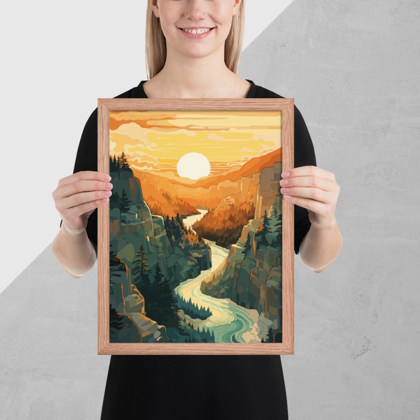 Canyon River Sunset Framed Poster