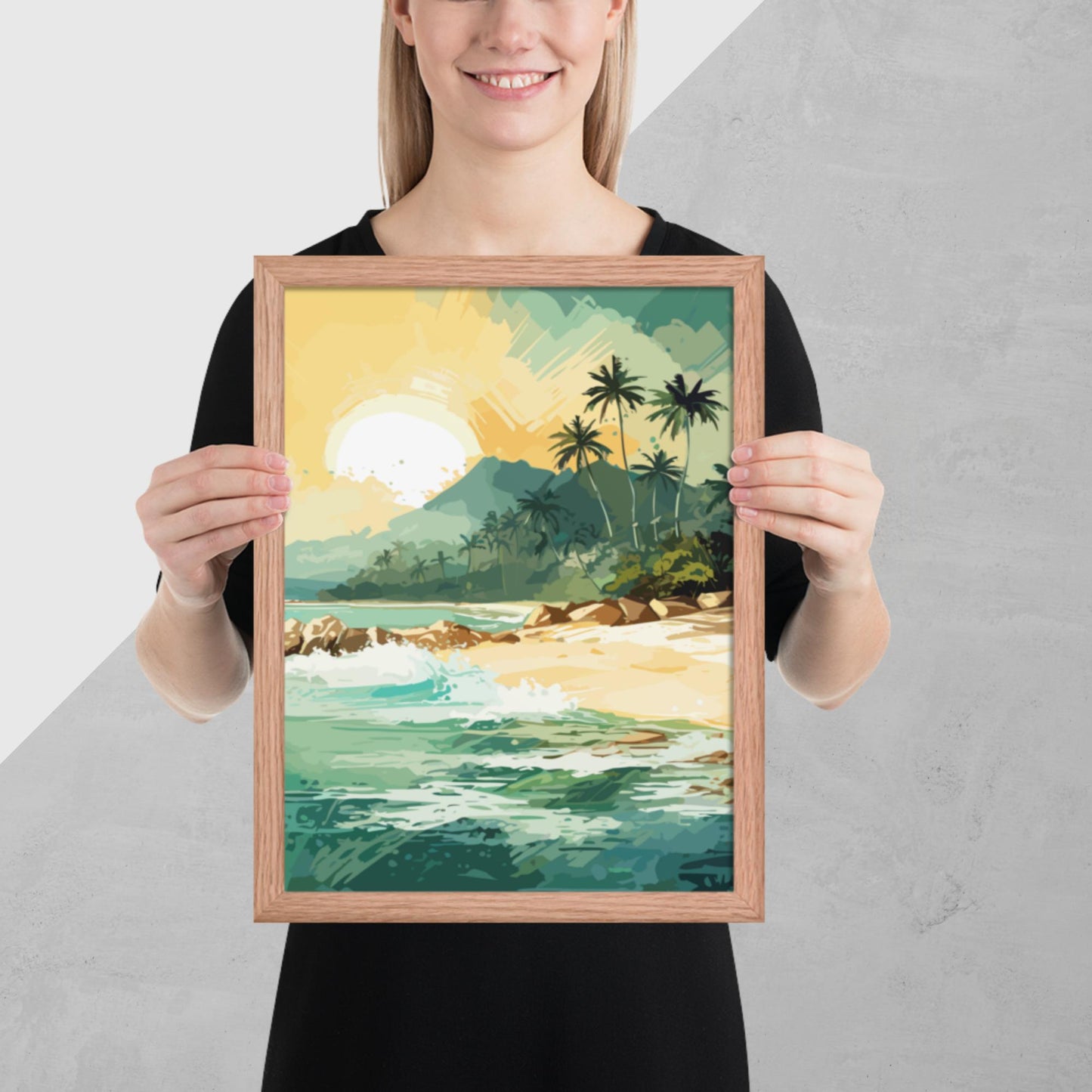Tropical Island Beach Framed Poster