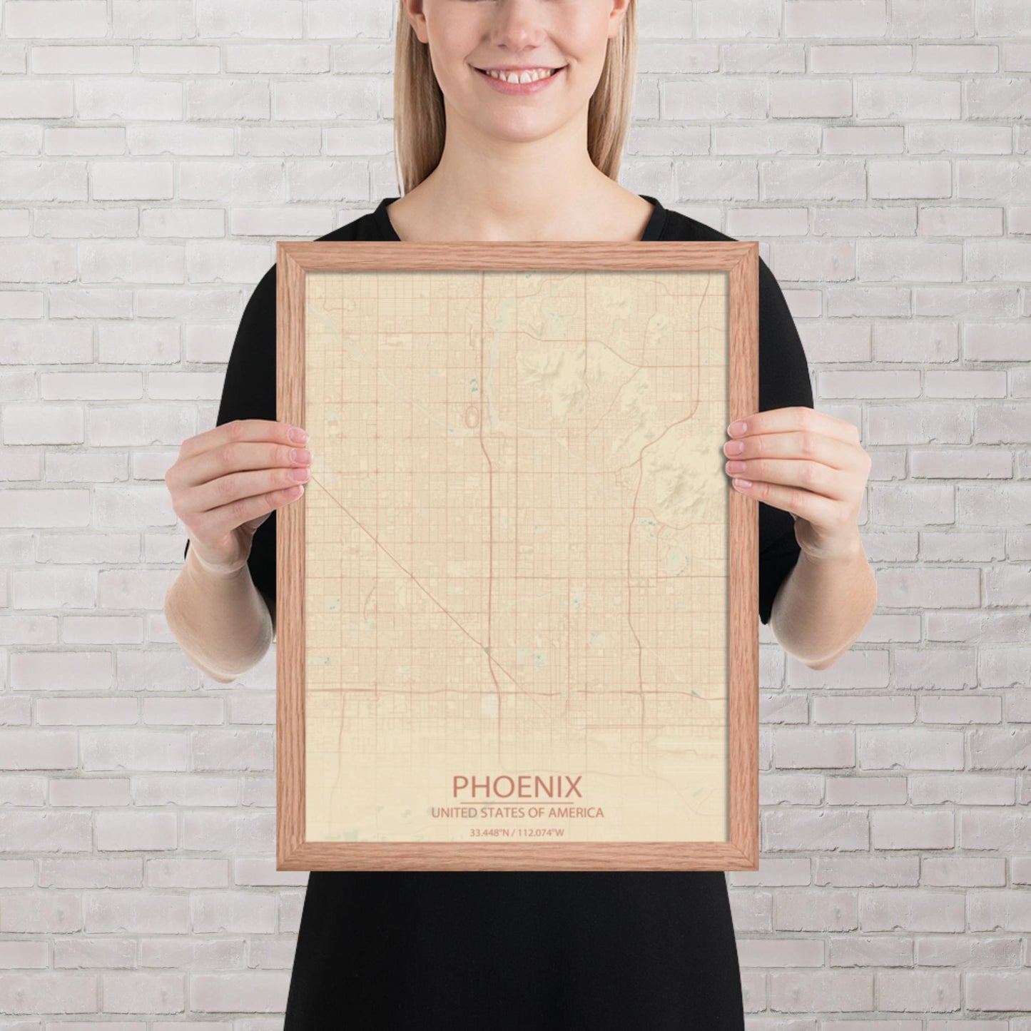 Phoenix Vintage Style Framed Map