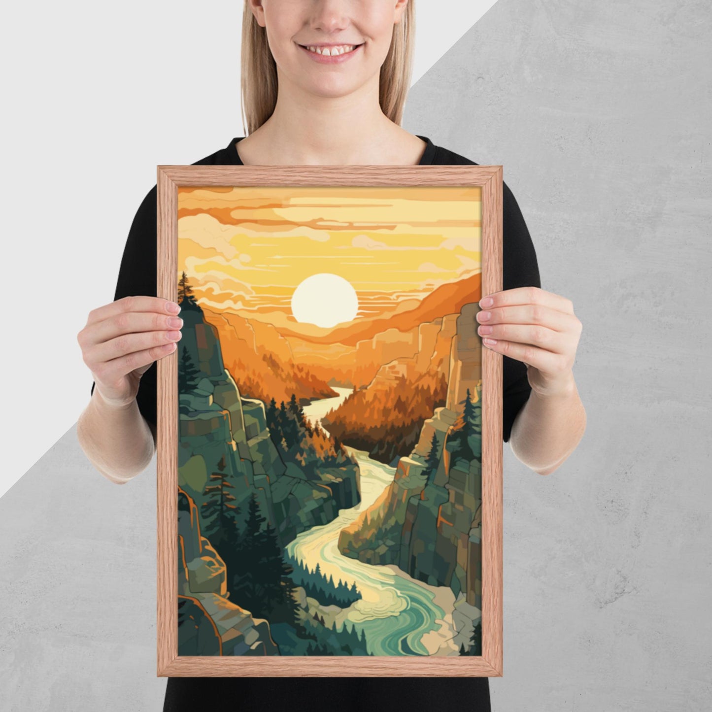 Canyon River Sunset Framed Poster