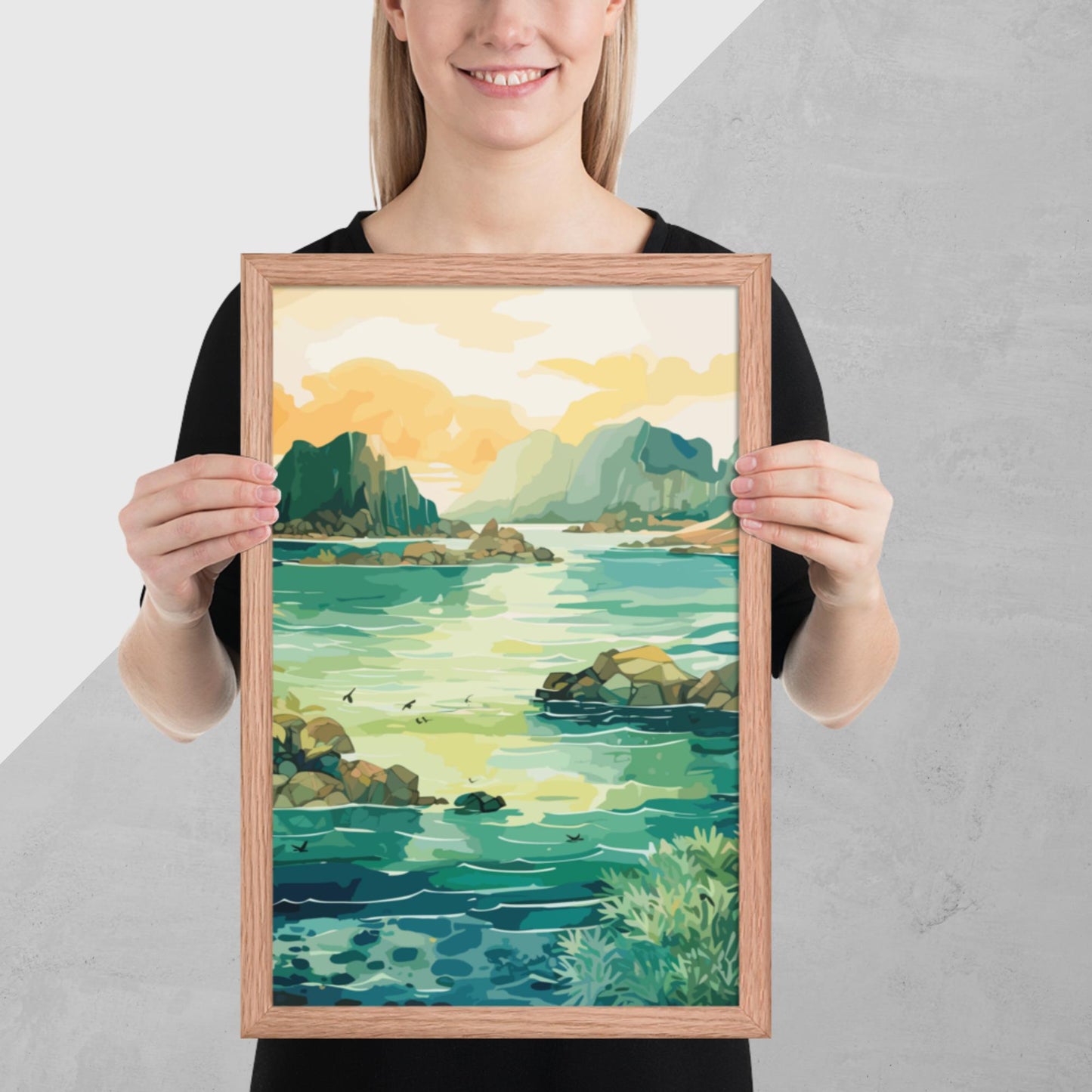 Tropical Island Rocks Framed Poster