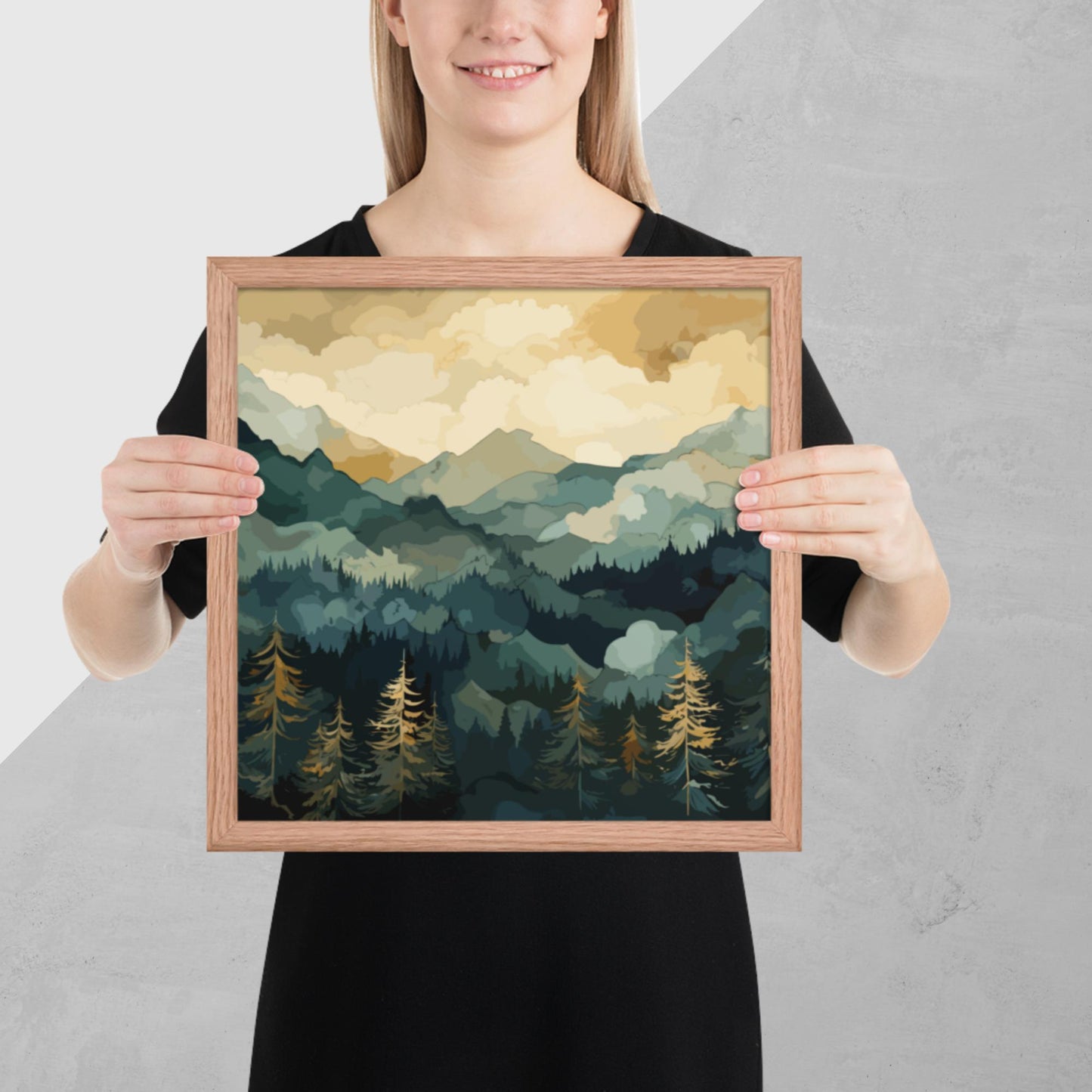 Mountainous Forest Framed Poster