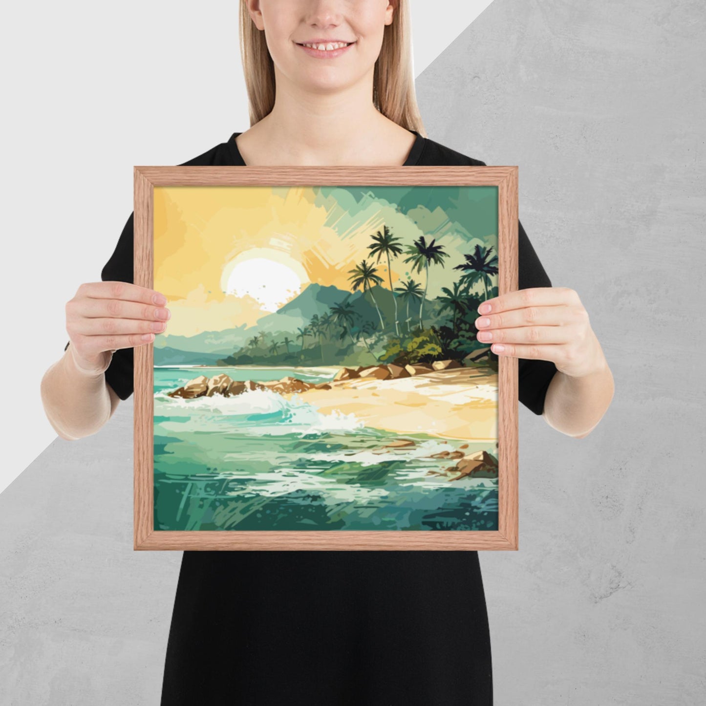 Tropical Island Beach Framed Poster