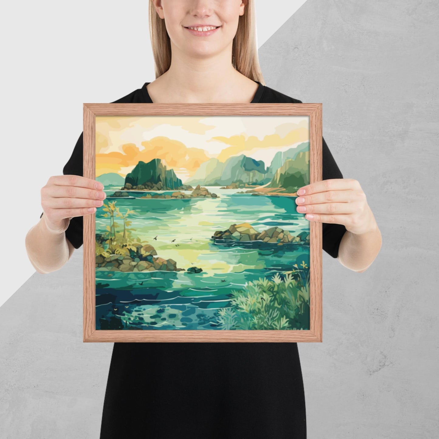 Tropical Island Rocks Framed Poster