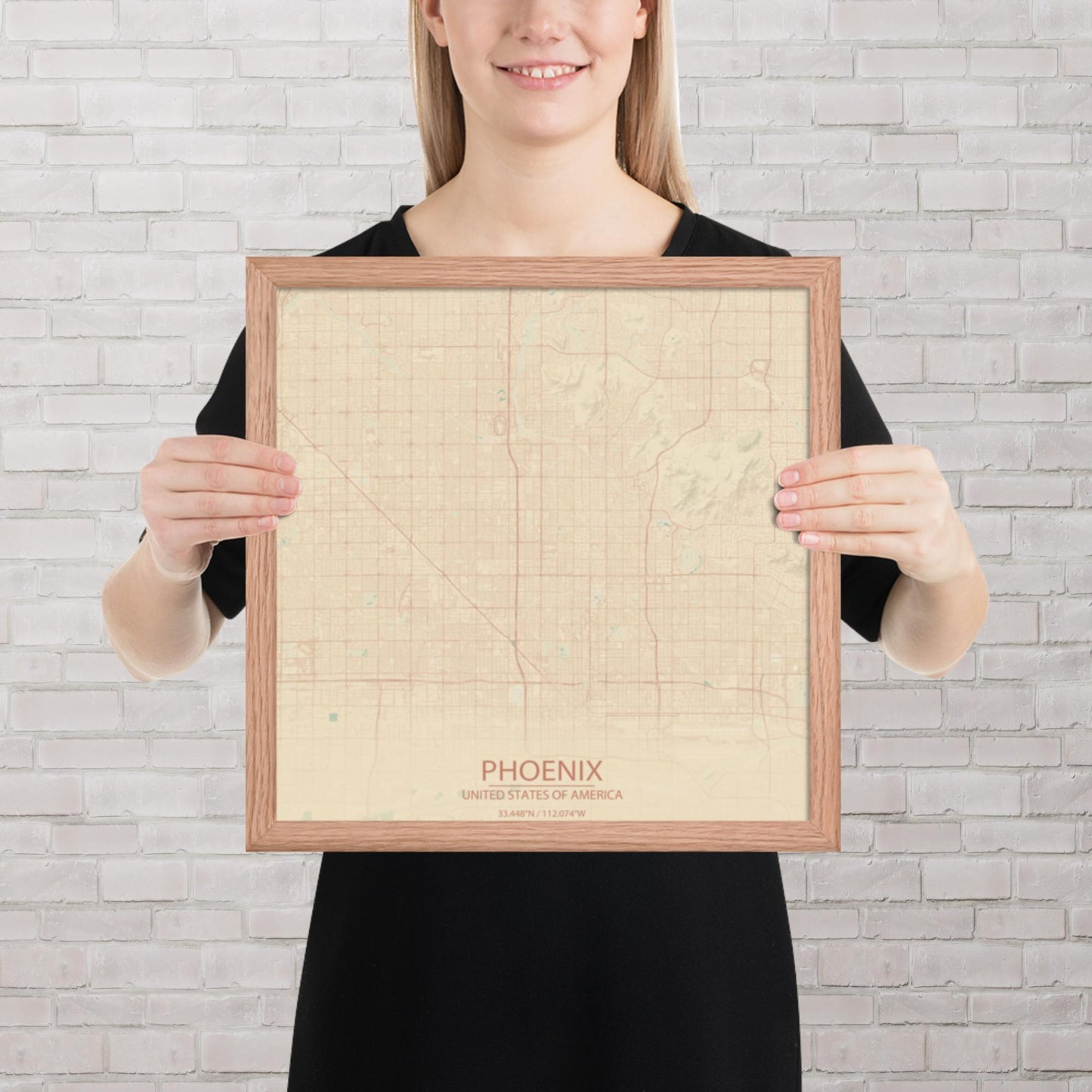 Phoenix Vintage Style Framed Map
