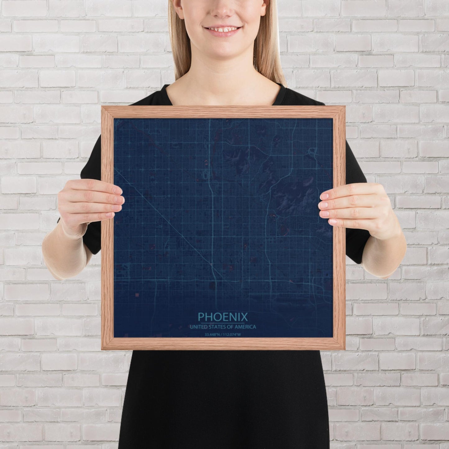 Phoenix Blue and Purple Framed Map