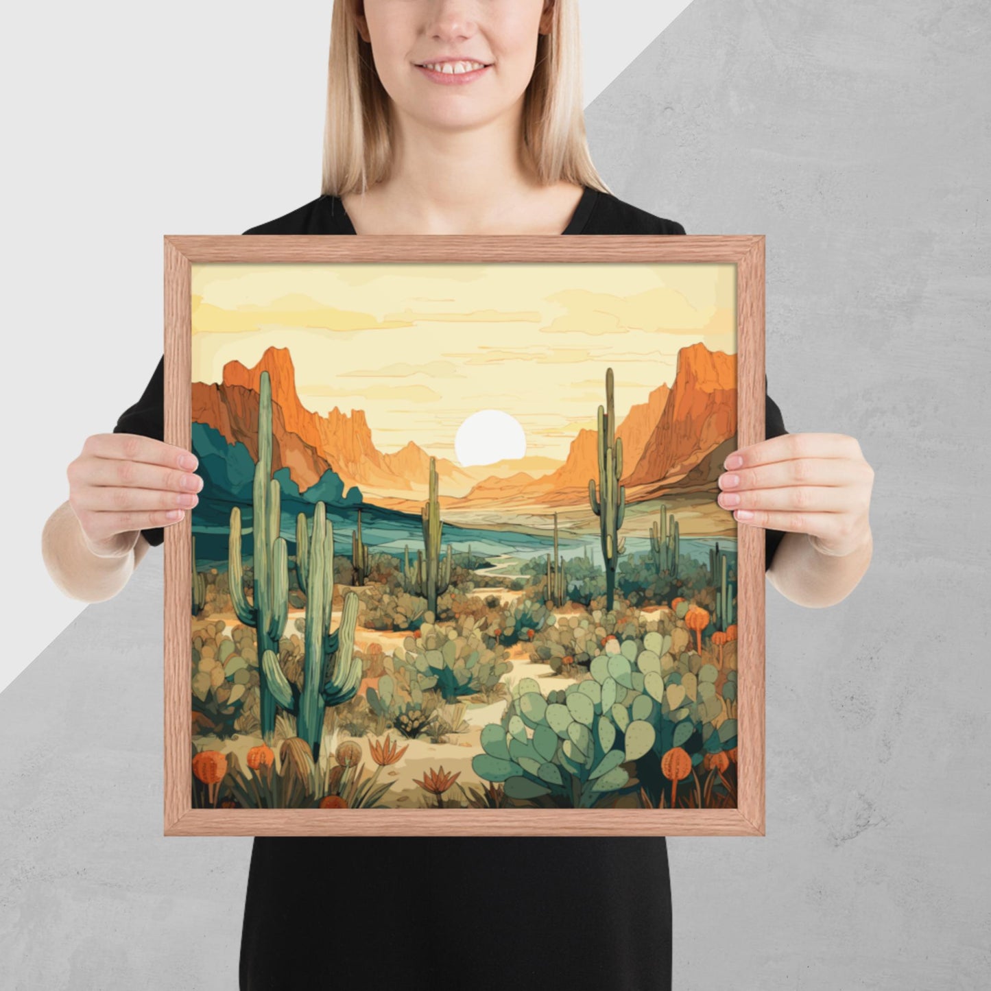 Desert Hills Shrubs Framed Poster