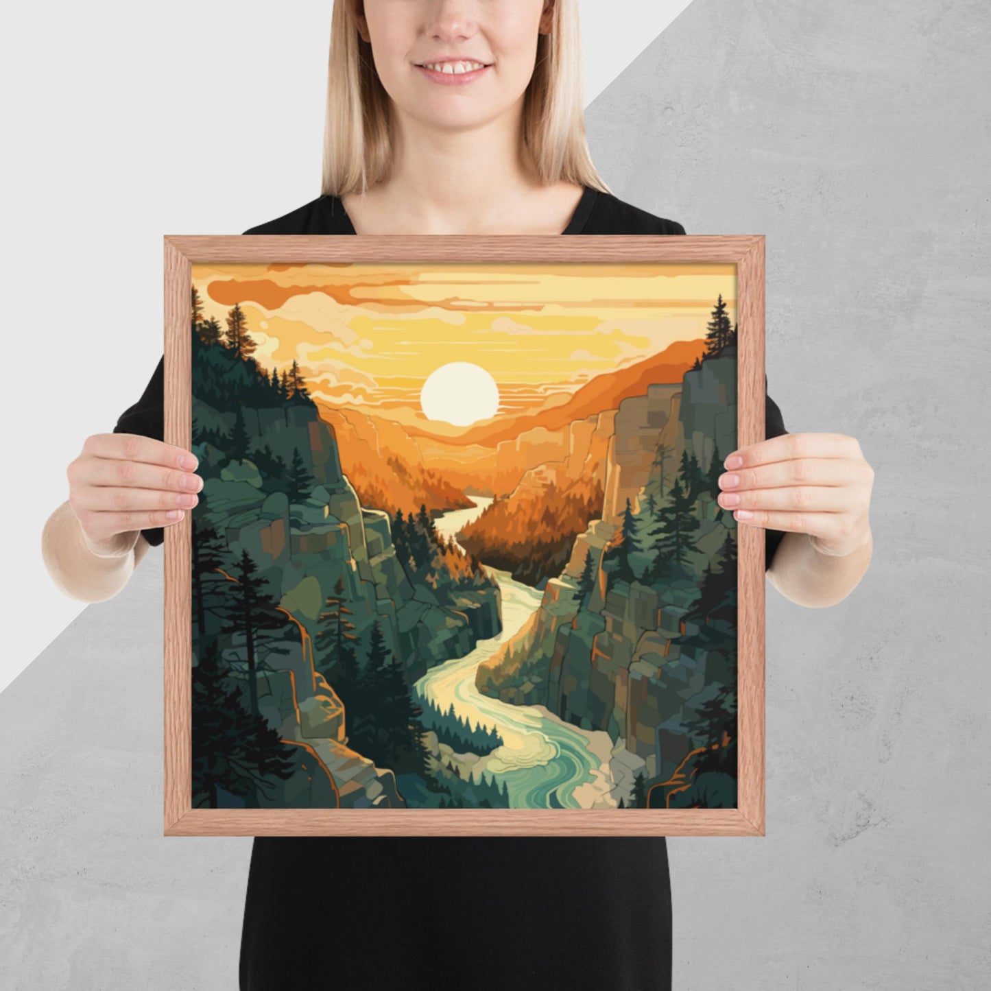 Canyon River Sunset Framed Poster