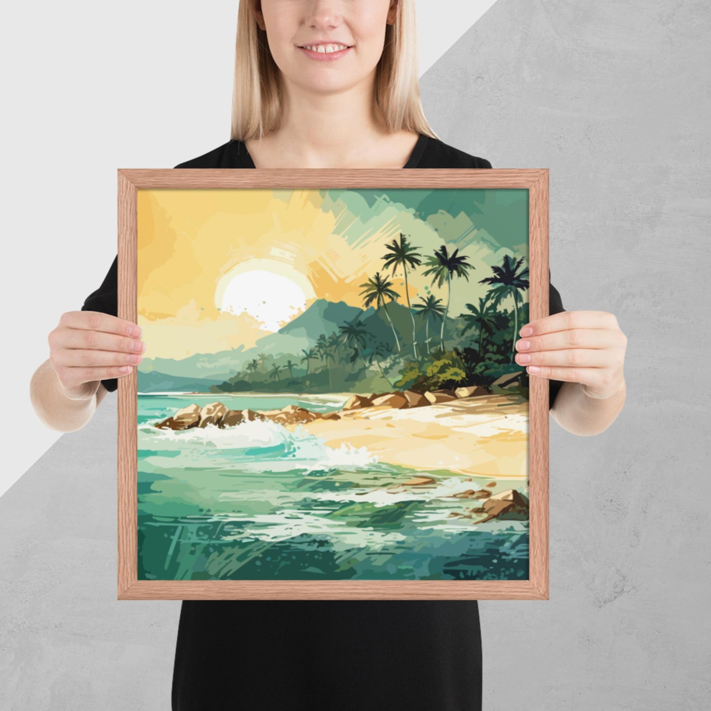 Tropical Island Beach Framed Poster