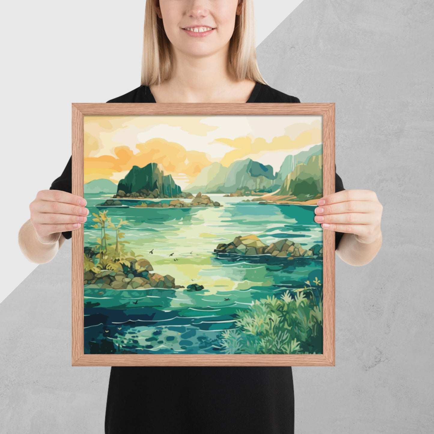 Tropical Island Rocks Framed Poster